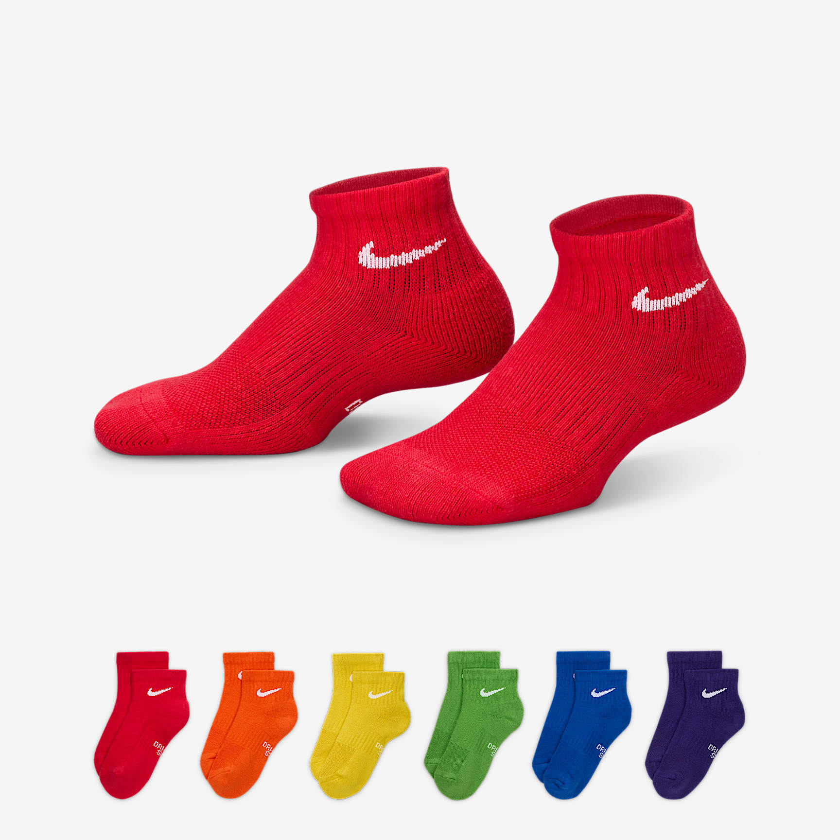 Nike Everyday Kids' Cushioned Ankle Socks (6 Pairs)