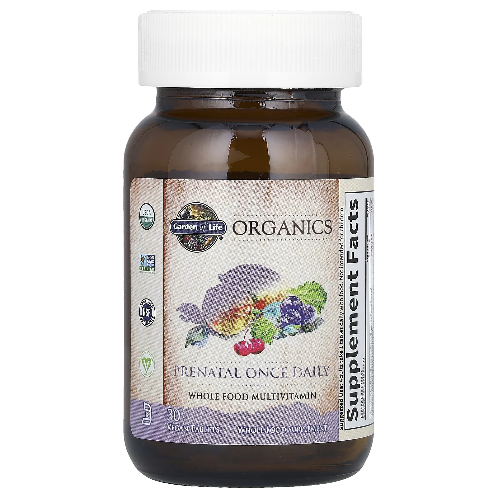 Garden of Life, MyKind Organics, пренатальные мультивитамины, одна таблетка в день, 30 веганских таблеток