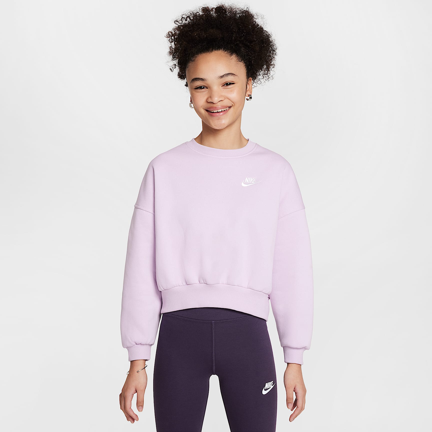 Nike Sportswear Club Fleece Girls' Boxy Crew-Neck Sweatshirt