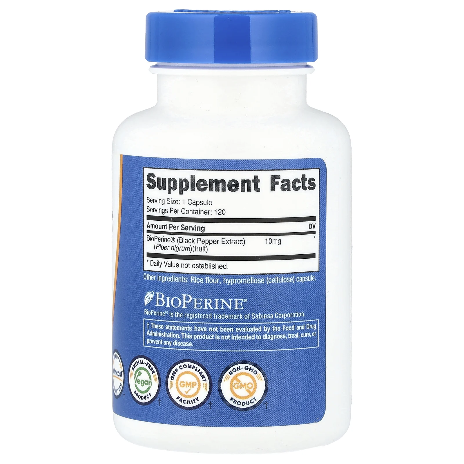 Nutricost, Bioperine®, 10 мг, 120 капсул