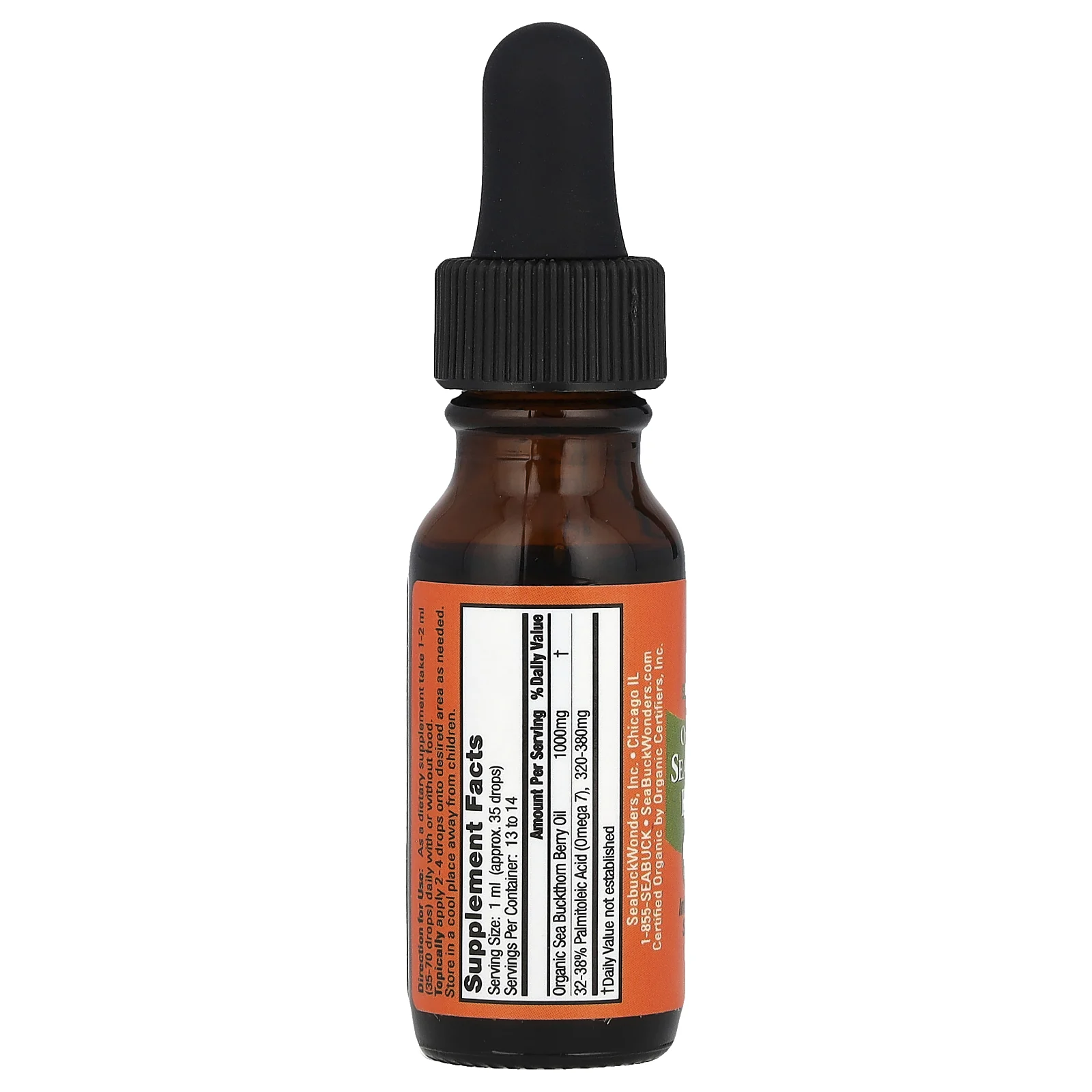 SeaBuckWonders, Органическое гималайское масло из облепихи, 13,3 мл (0,45 жидких унций)