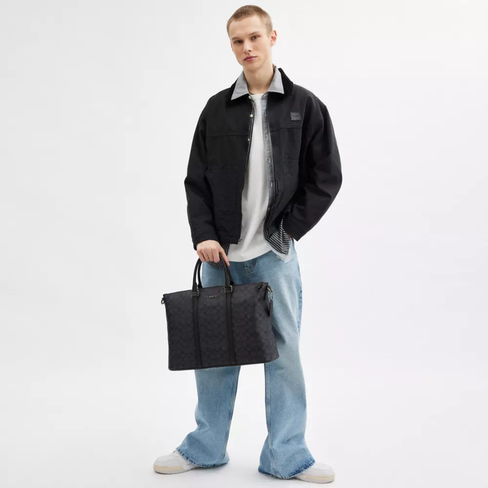 Сумка COACH Caleb Work Bag In Signature Canvas