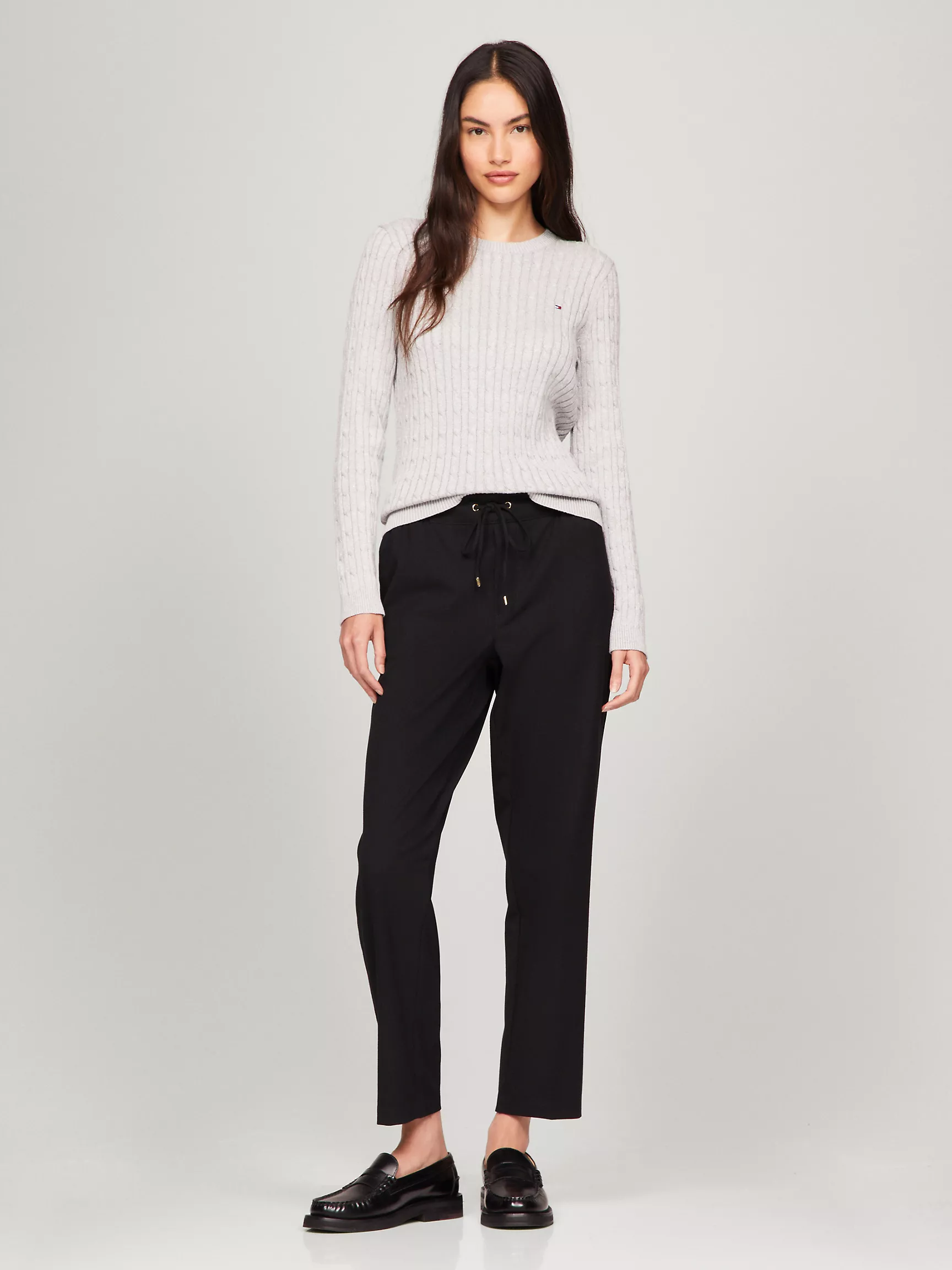 Женский свитер Tommy Hilfiger, Свитер с длинным рукавом, узором "косы" и мерцающим эффектом