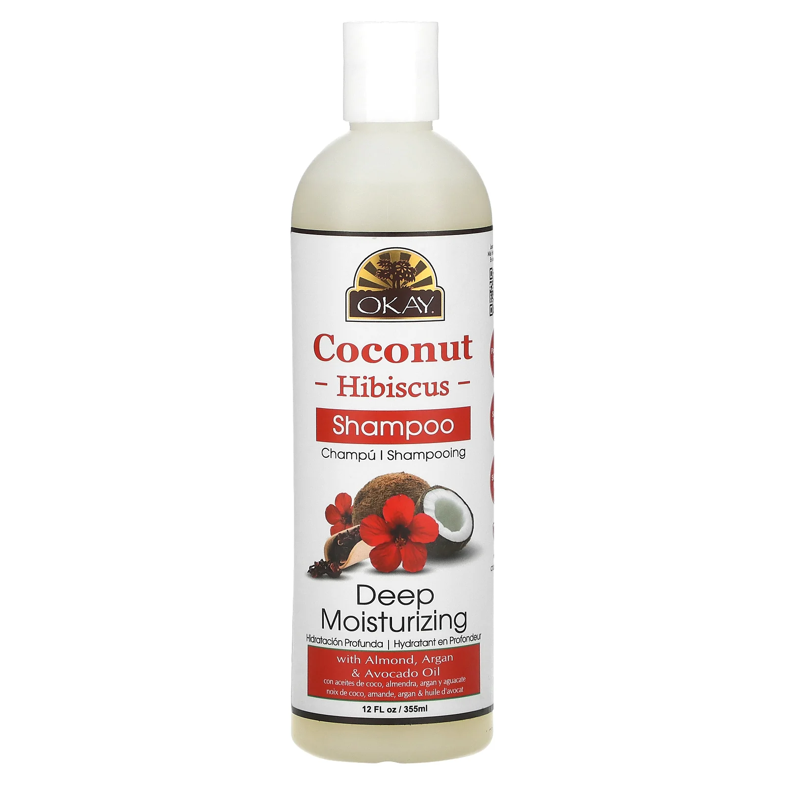 Okay Pure Naturals, Coconut Hibiscus, глубокое увлажнение, шампунь, 355 мл (12 жидк. Унций)
