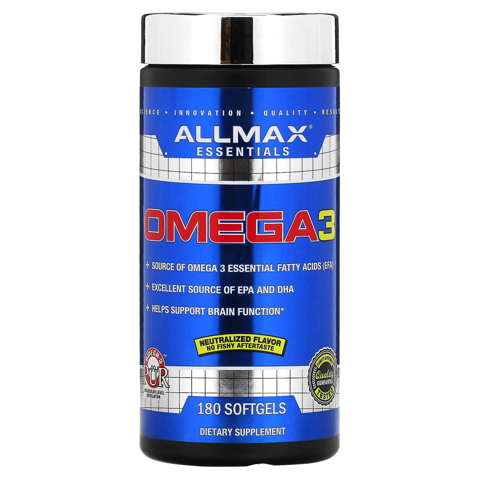 ALLMAX, рыбий жир с омега-3 кислотами, сверхчистый рыбий жир из холодноводной рыбы, 180 мягких желатиновых капсул