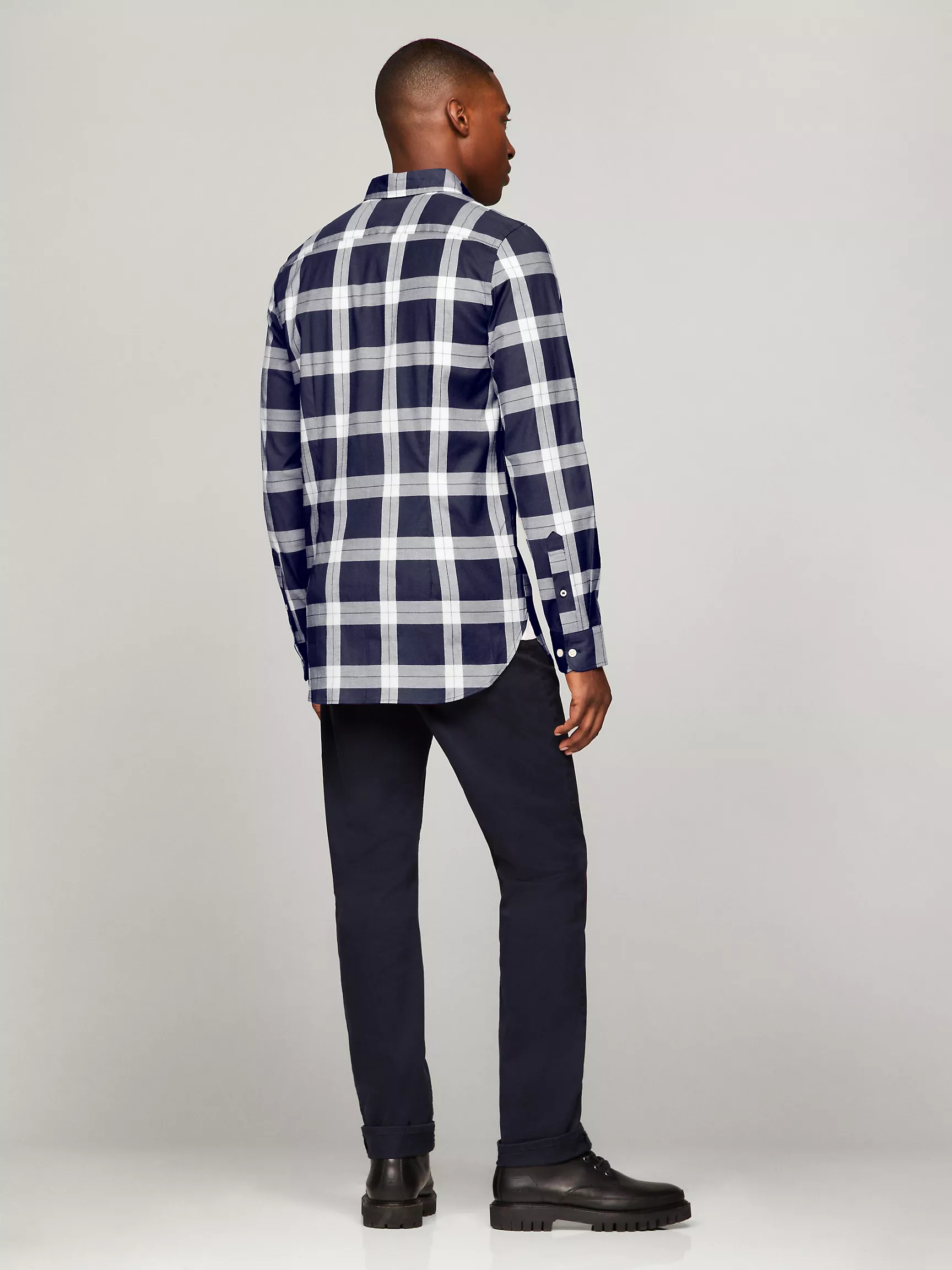 Мужская рубашка Tommy Hilfiger, Приталенная клетчатая рубашка из поплина