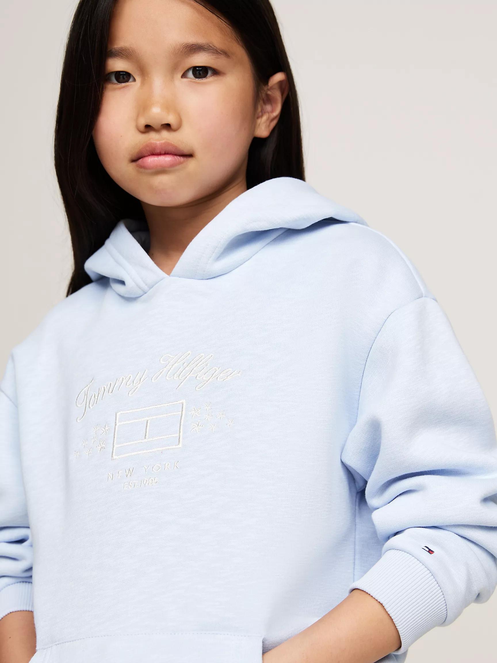 Худи для девочек Tommy Hilfiger, Детское худи с логотипом звезды и флага