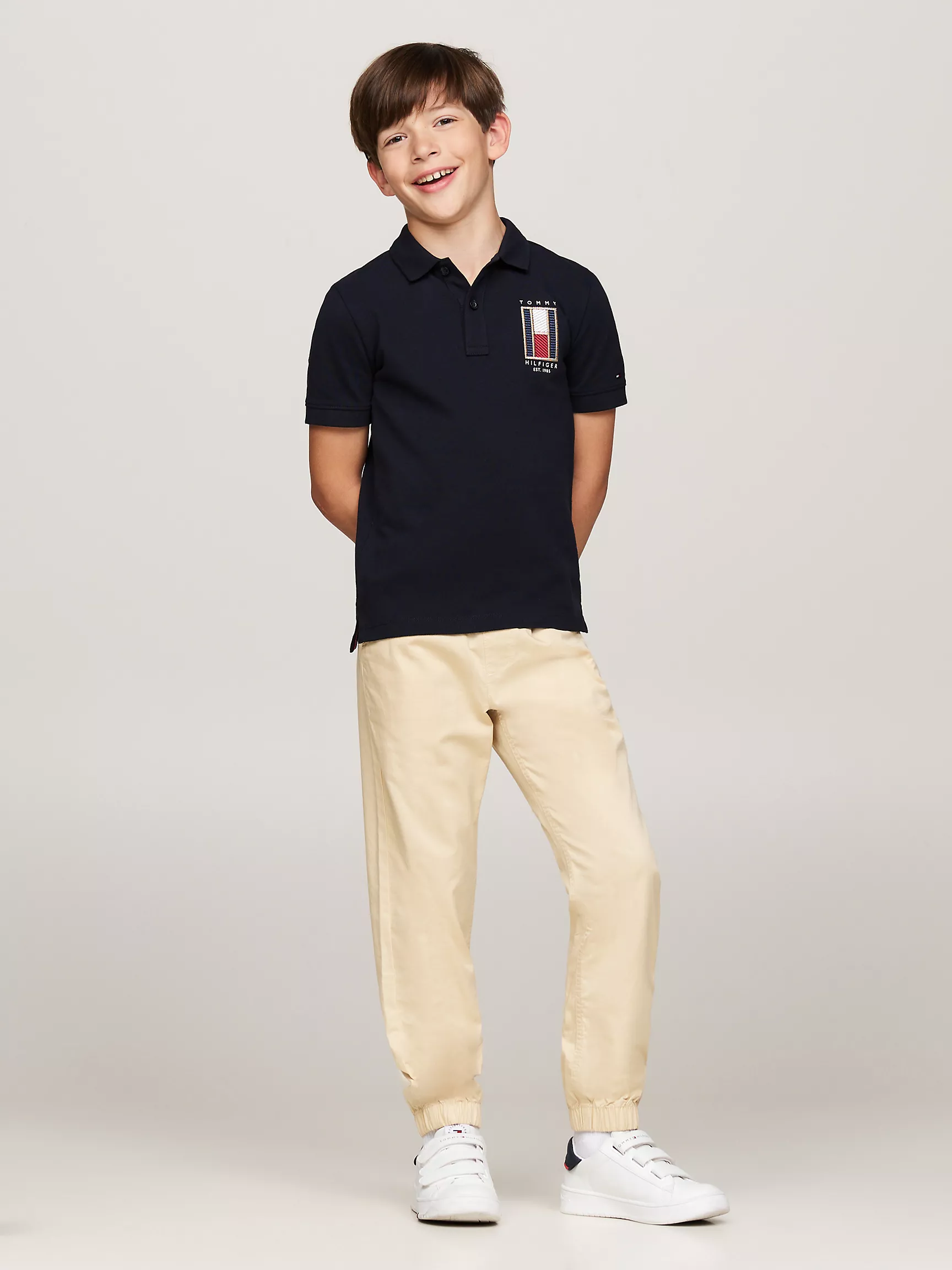 Рубашка-поло для мальчиков Tommy Hilfiger, Детское поло с вышитым вертикальным флагом