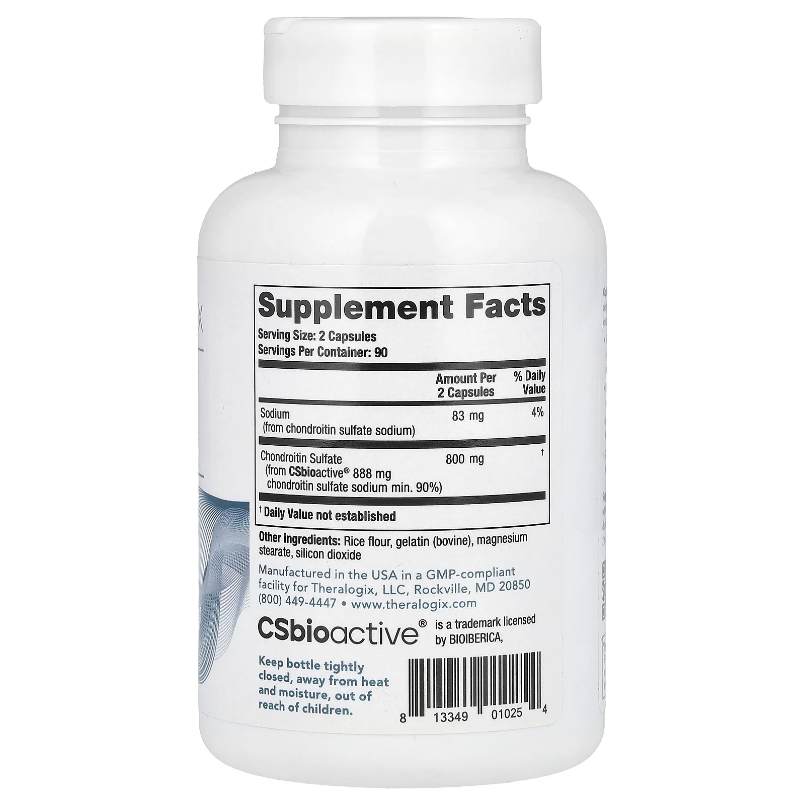 Theralogix, OptiFlex-C®, хондроитинсульфат, 180 капсул