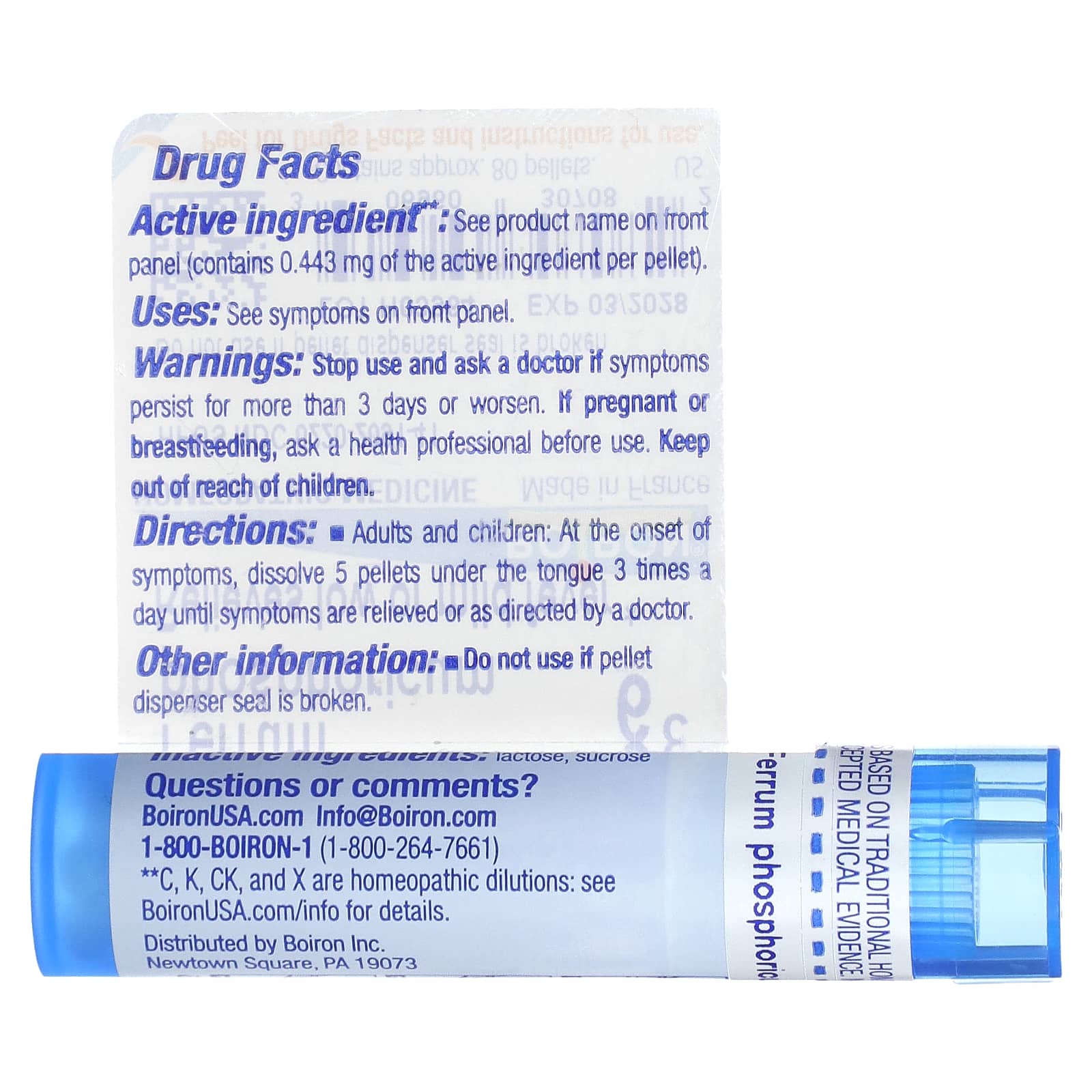 Boiron, Ferrum Phosphoricum, 6C, прибл. 80 гранул