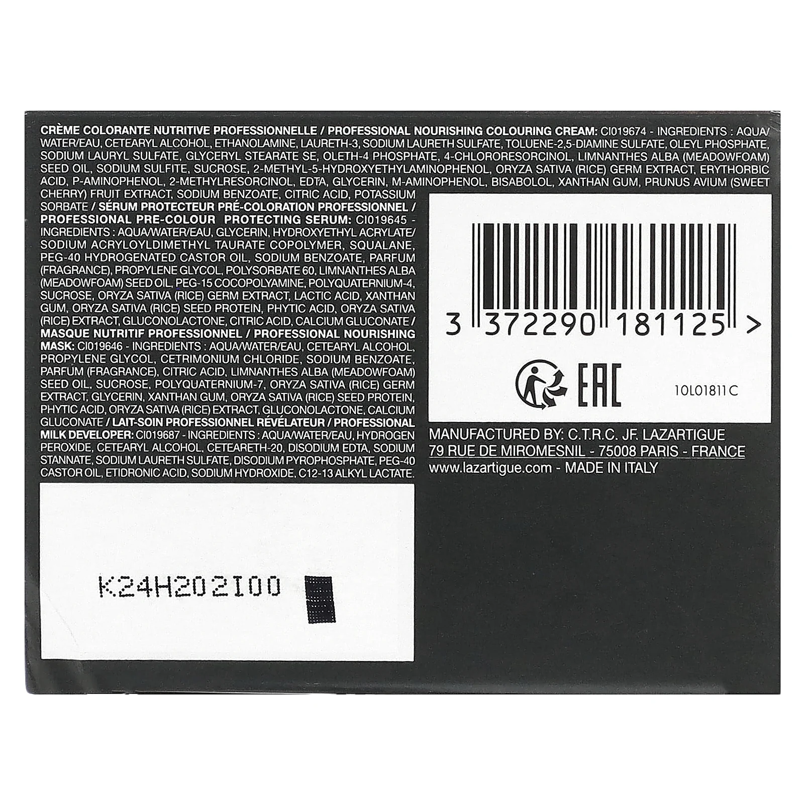 Lazartigue, Стойкая краска для волос с растительными экстрактами, 5.35, шоколад, 1 нанесение