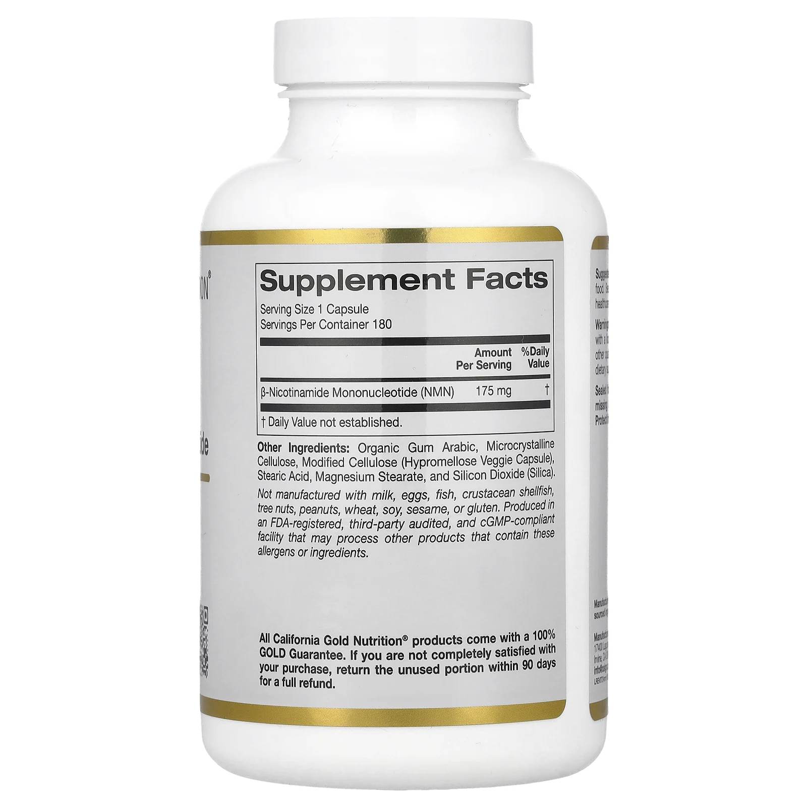 California Gold Nutrition, NMN, 175 мг, 180 растительных капсул