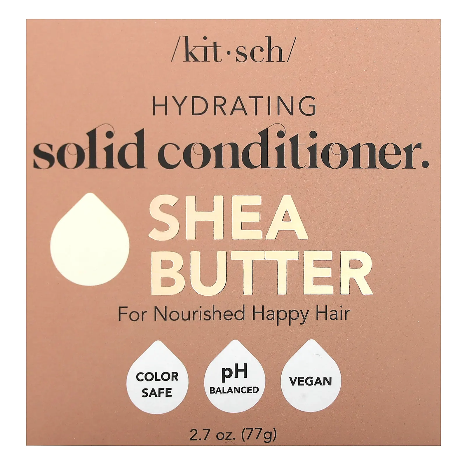Kitsch, увлажняющий твердый кондиционер в виде мыла, масло ши, сладкая амбра и ши, 1 шт., 77 г (2,7 унции)