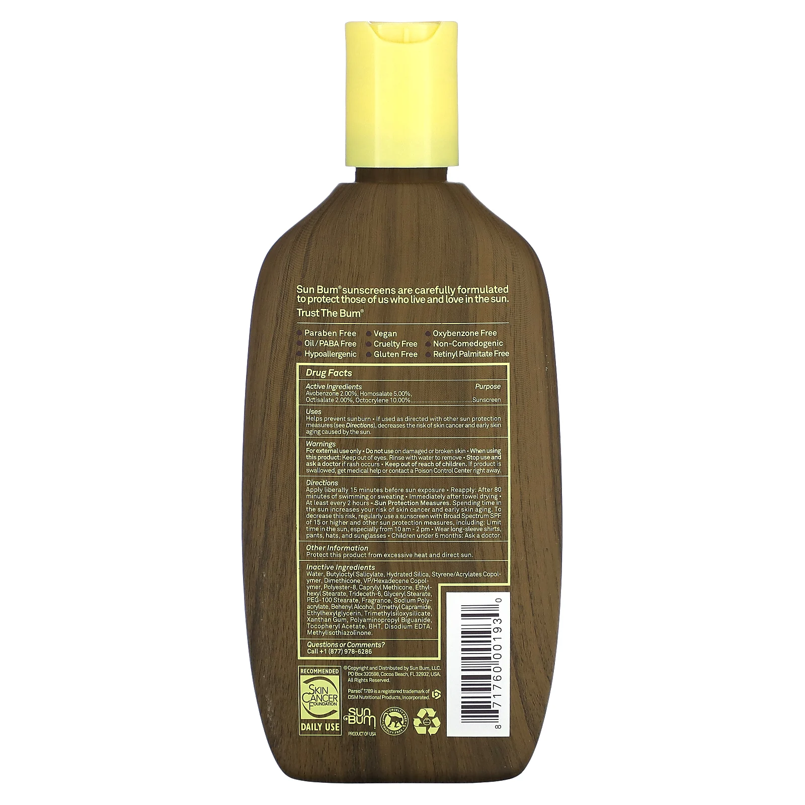 Sun Bum, Увлажняющий солнцезащитный лосьон премиального качества, SPF 30, 237 мл (8 жидк. Унций)