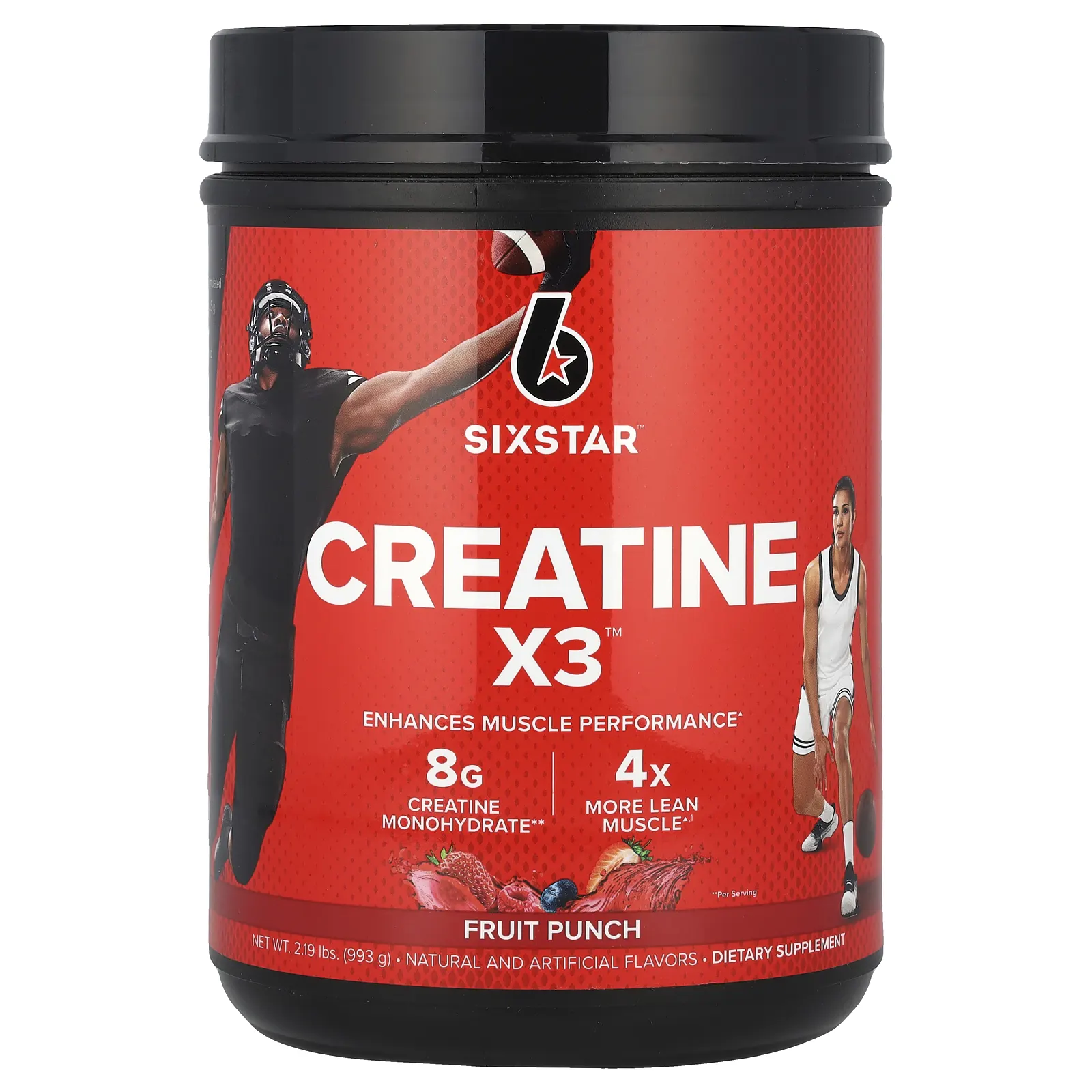 SIXSTAR, Creatine X3, фруктовый пунш, 990 г (2,18 фунта)