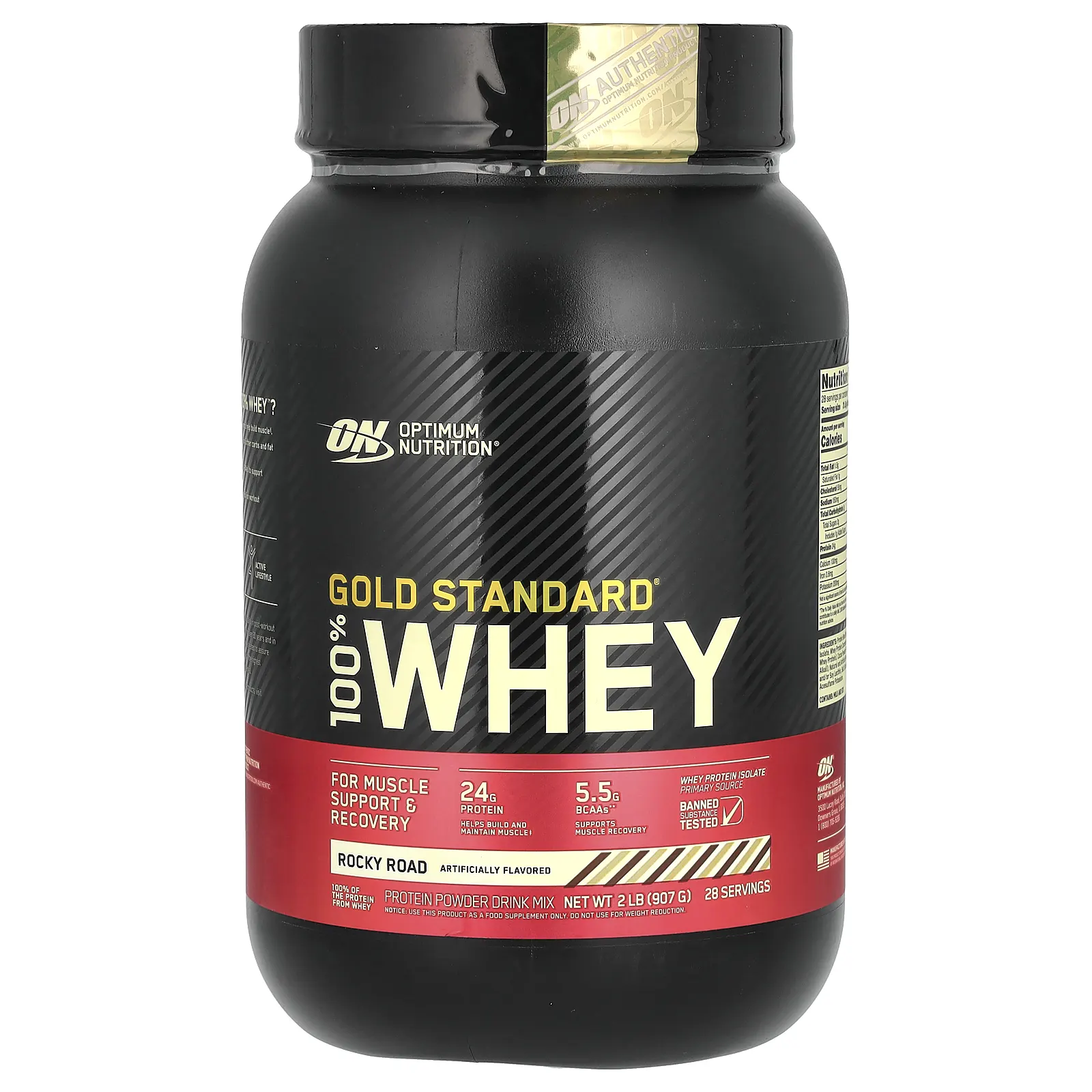 Optimum Nutrition, Gold Standard 100% Whey, протеиновая сыворотка со вкусом мороженого, 907 г (2 фунта)