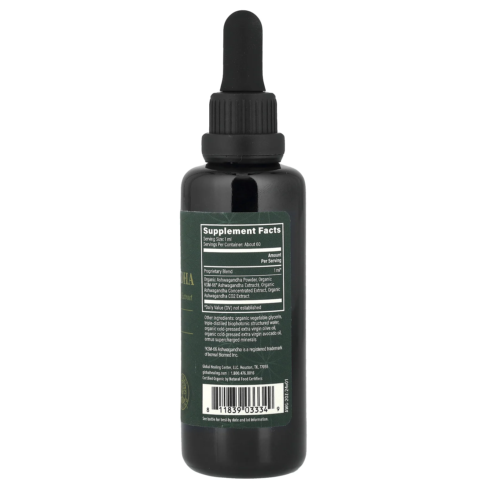 Global Healing, Ашваганда Microsomal ™, 59,2 мл (2 жидк. Унции)