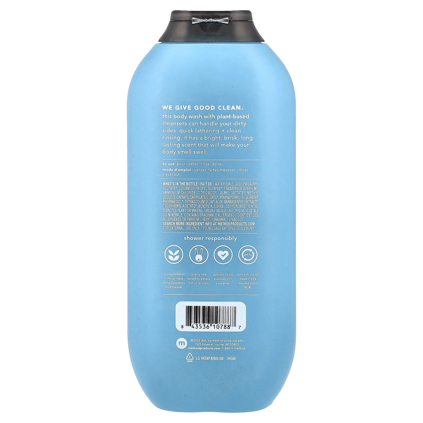 Method, Для мужчин, гель для душа, ледник + гранит, 532 мл (18 жидк. Унций)