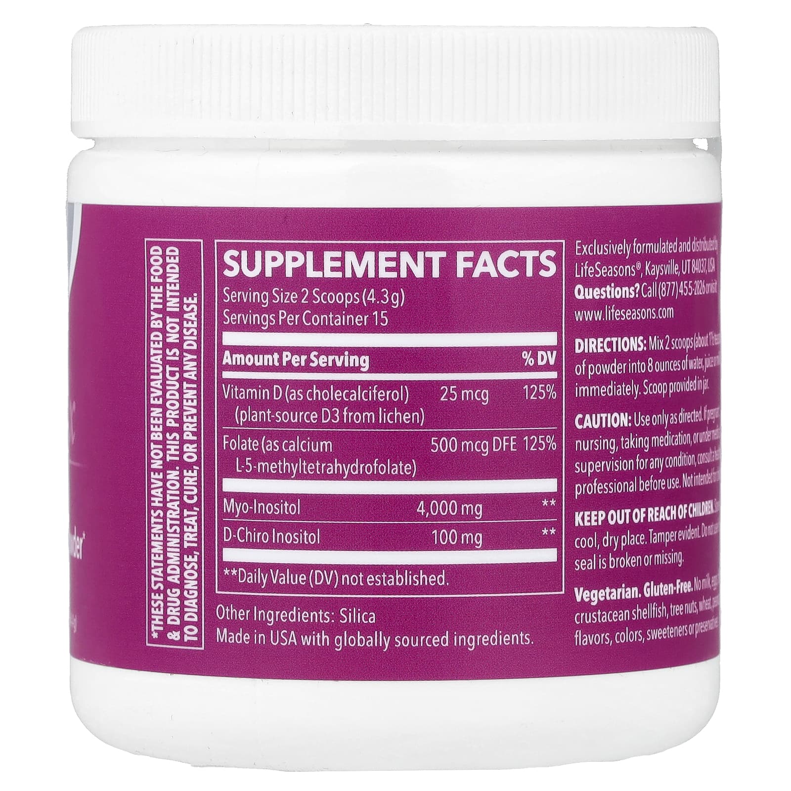 LifeSeasons, Therapeutics, Fertili T™ 2x, добавка без добавок, 64,4 г (2,3 унции)