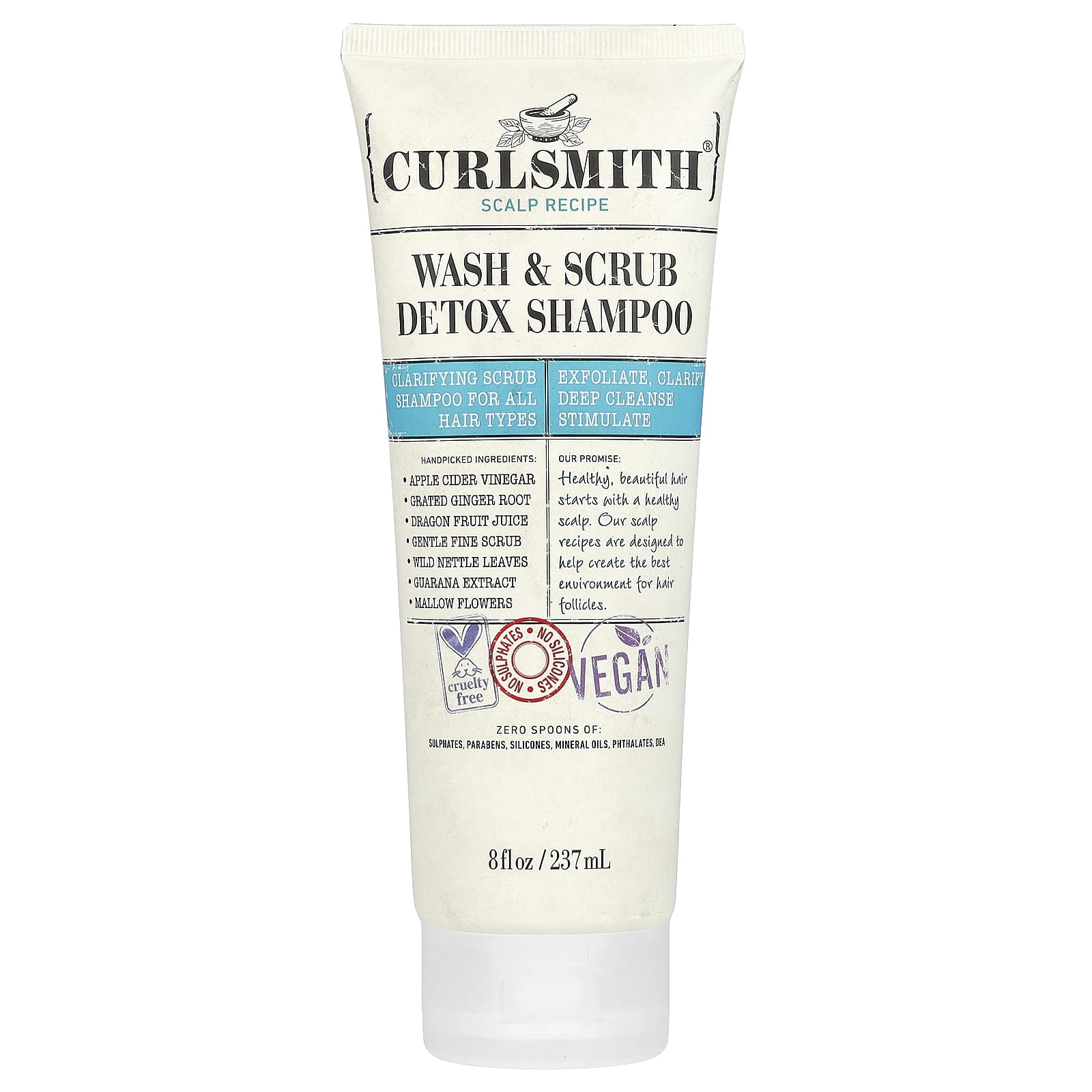 Curlsmith, Пробиотический шампунь для мытья и очищения от токсинов, для всех типов волос, шаг 2, 237 мл (8 жидк. Унций)