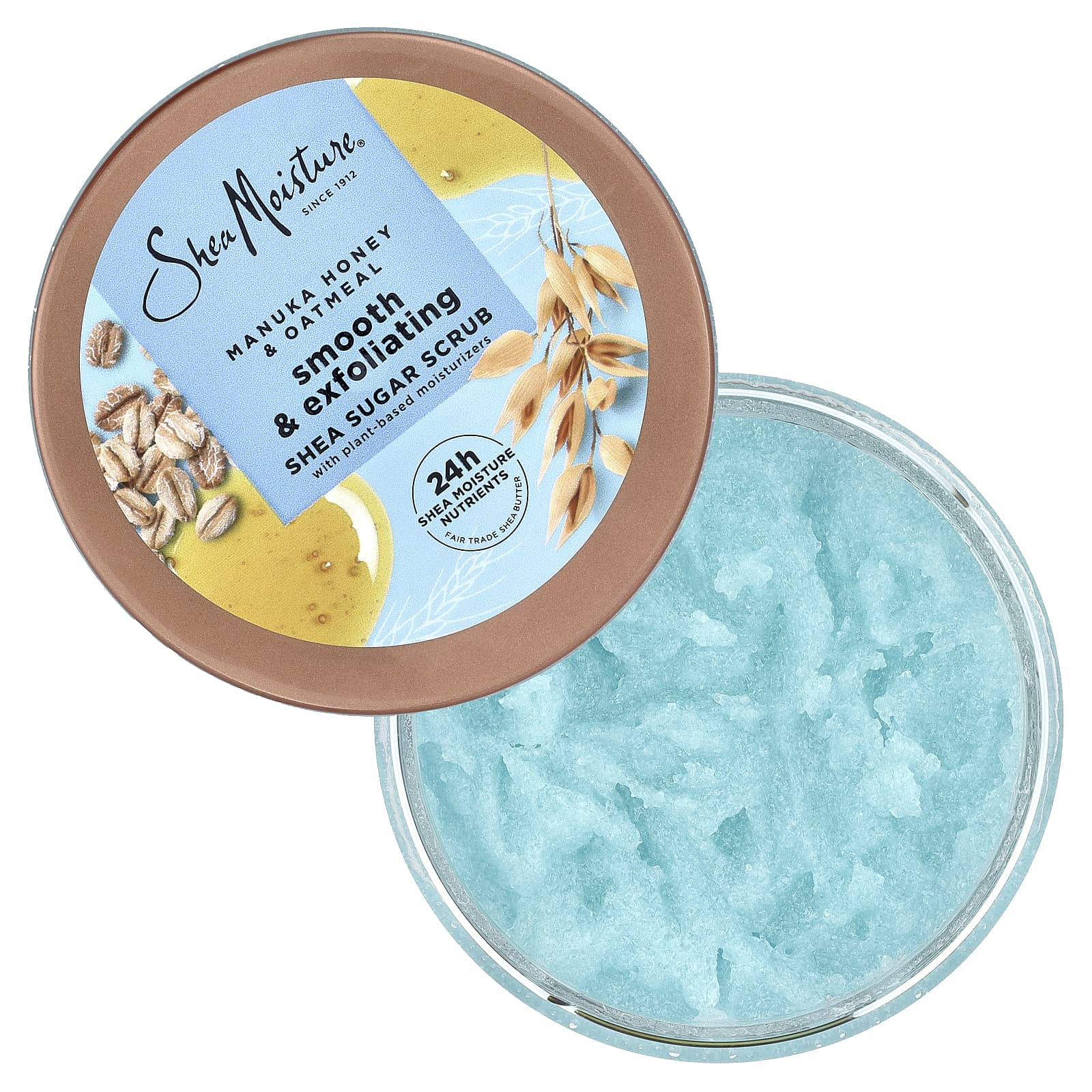 SheaMoisture, разглаживающий и отшелушивающий скраб с маслом ши, мед манука и овсянка, 340 г (12 унций)