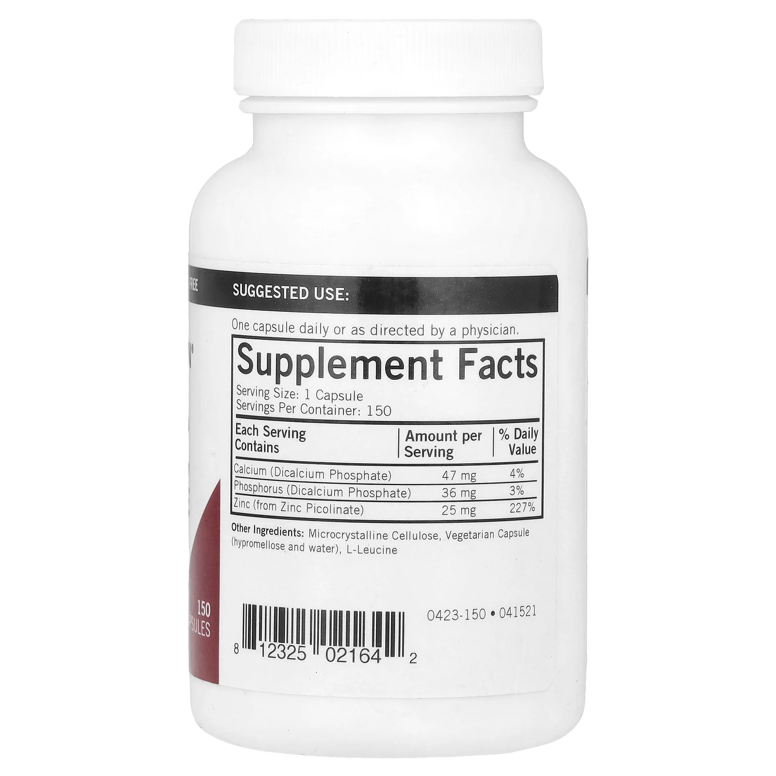 Kirkman Labs, пиколинат цинка, 25 мг, 150 капсул