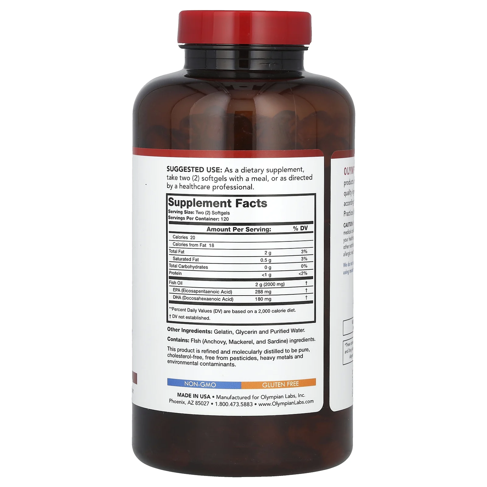 Olympian Labs, рыбий жир с омега-3, 2000 мг, 240 капсул (1000 мг в 1 капсуле)