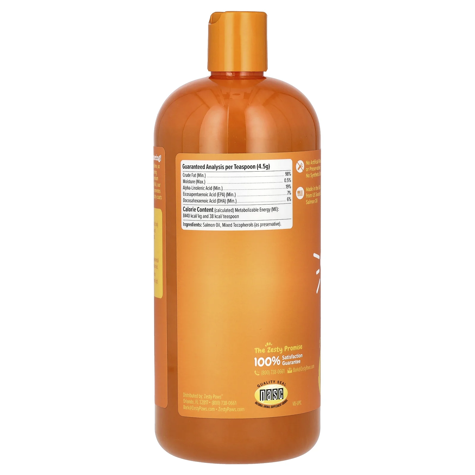 Zesty Paws, жир дикого аляскинского лосося, для собак и кошек любого возраста, 946 мл (32 жидк. унции)