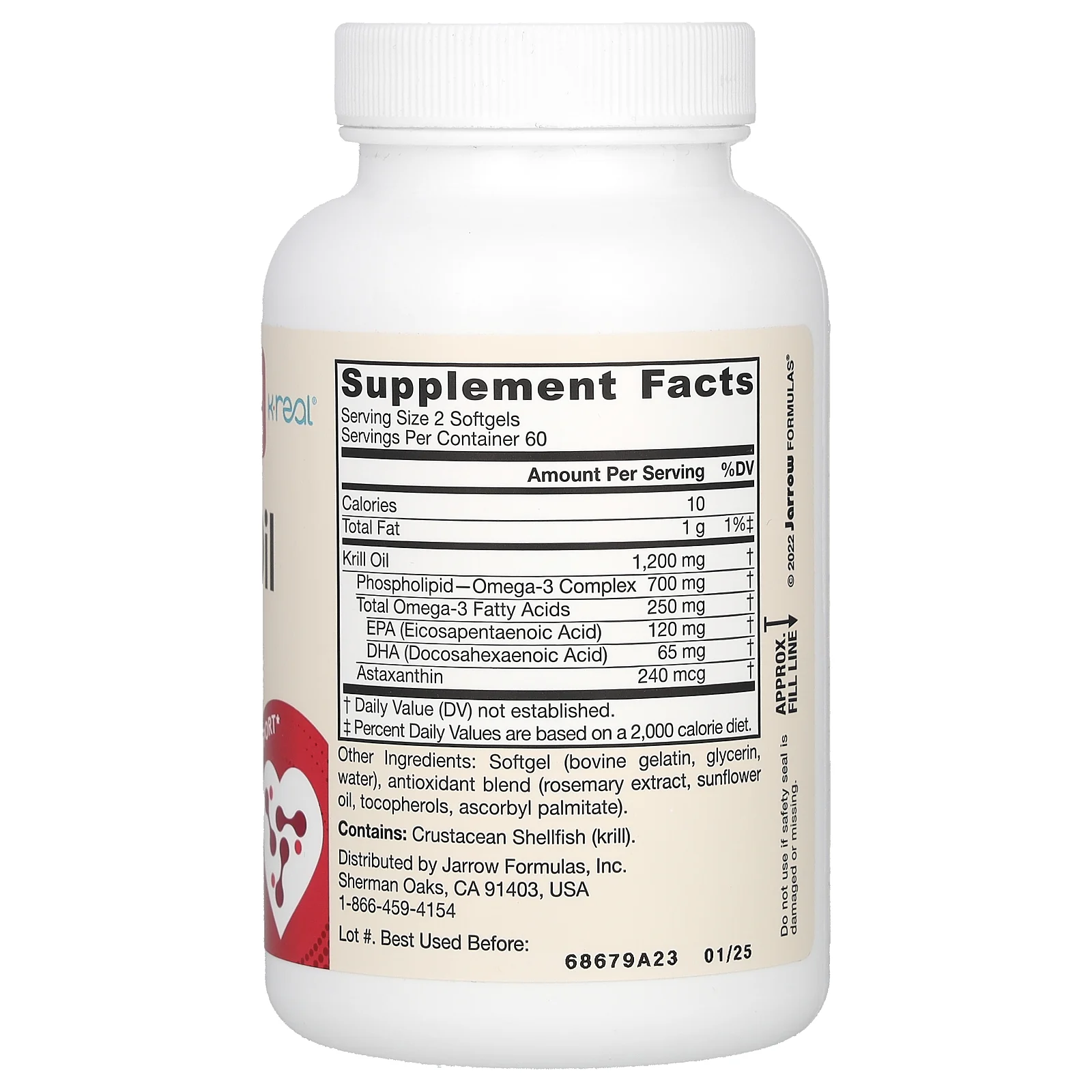 Jarrow Formulas, Масло криля, 120 мягких таблеток