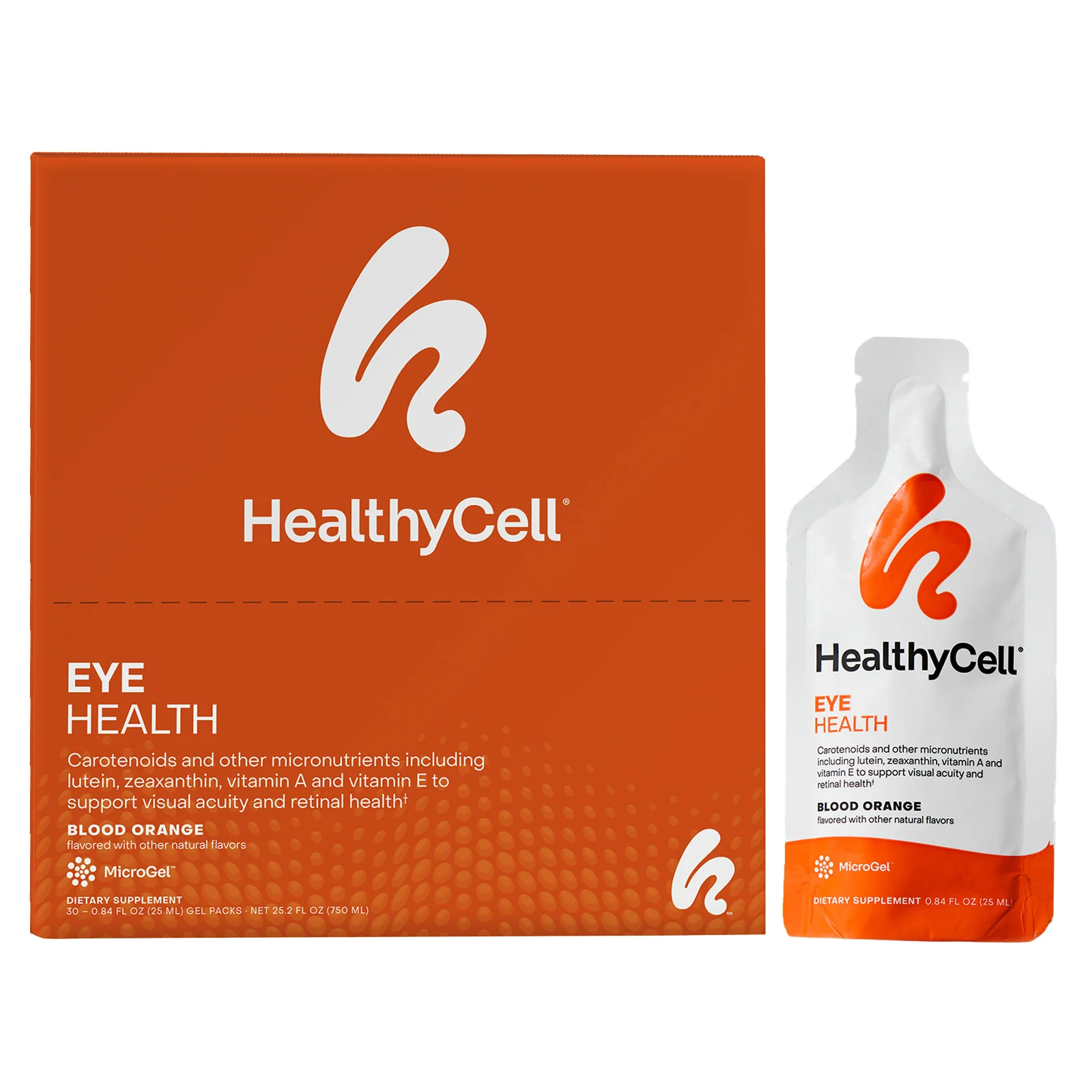 HealthyCell, Eye Health, кровавый апельсин, 30 гелевых пакетиков по 25 мл (0,84 жидк. Унции)