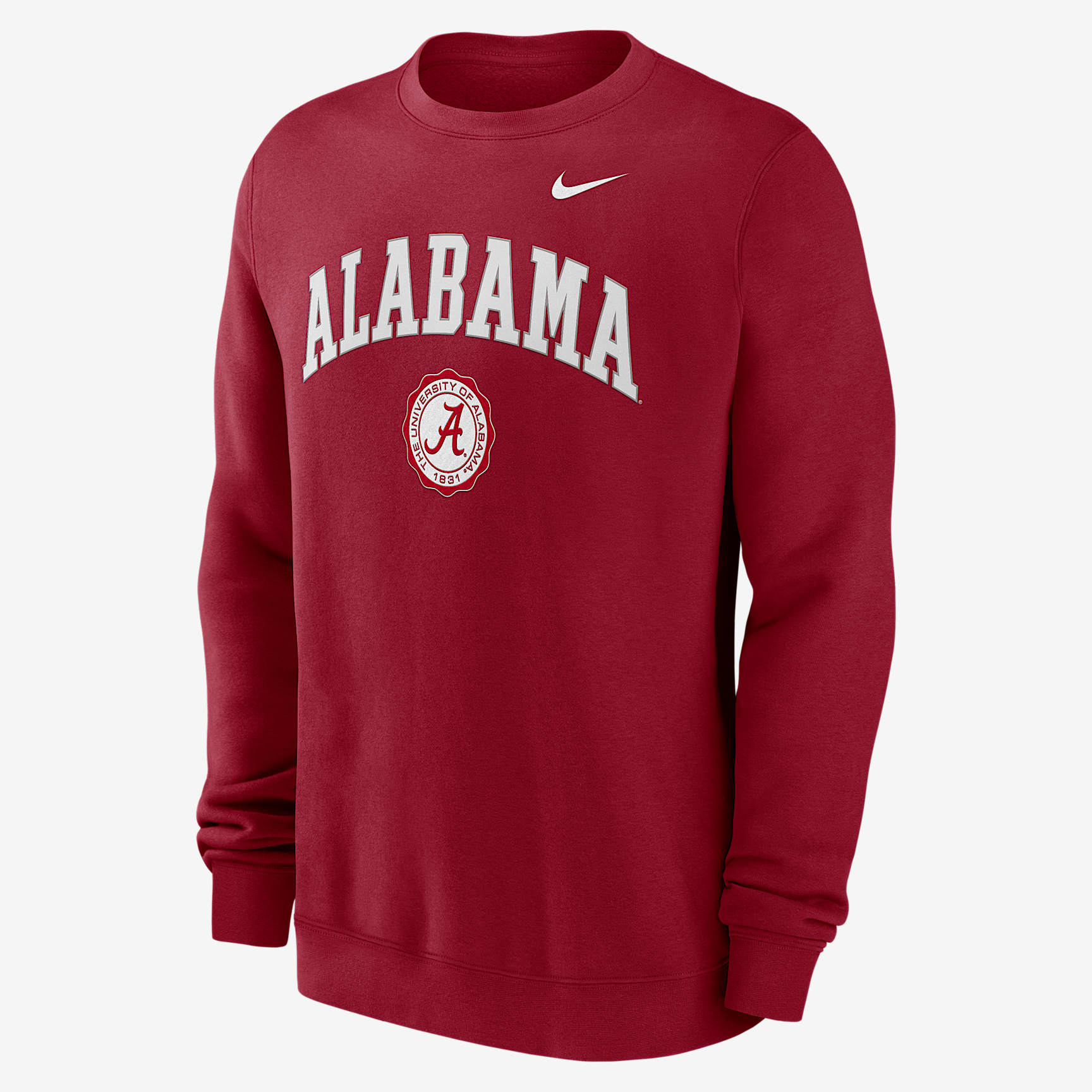 Alabama Crimson Tide Arched Seal Men's Nike College Pullover Crew