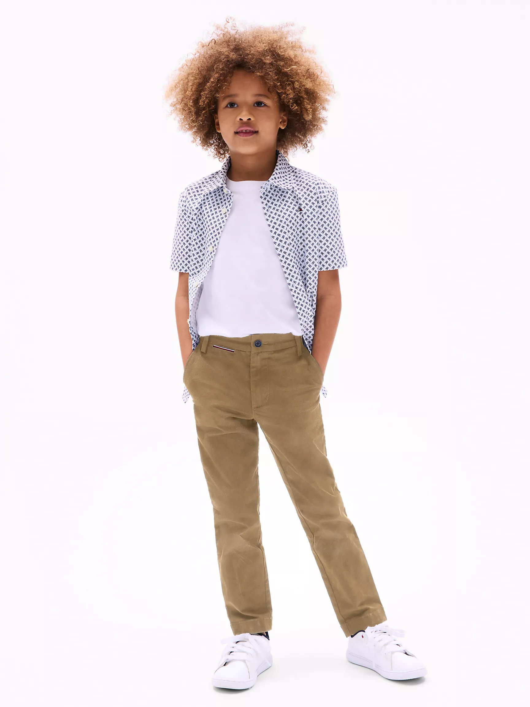 Брюки для мальчика Tommy Hilfiger, Детские однотонные эластичные брюки чинос