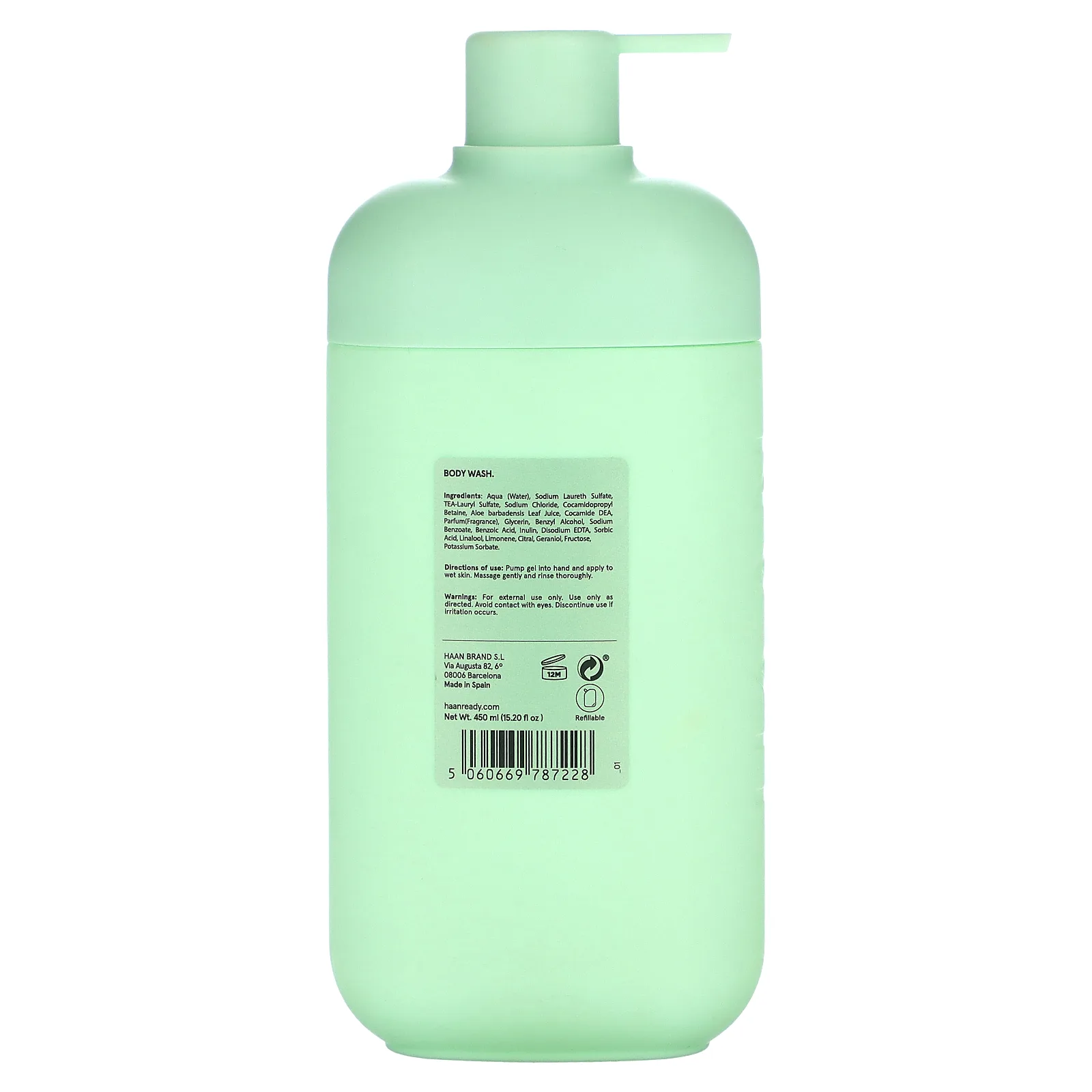 Haan, гель для душа, очищающая вербена, 450 мл (15,21 жидк. унции)