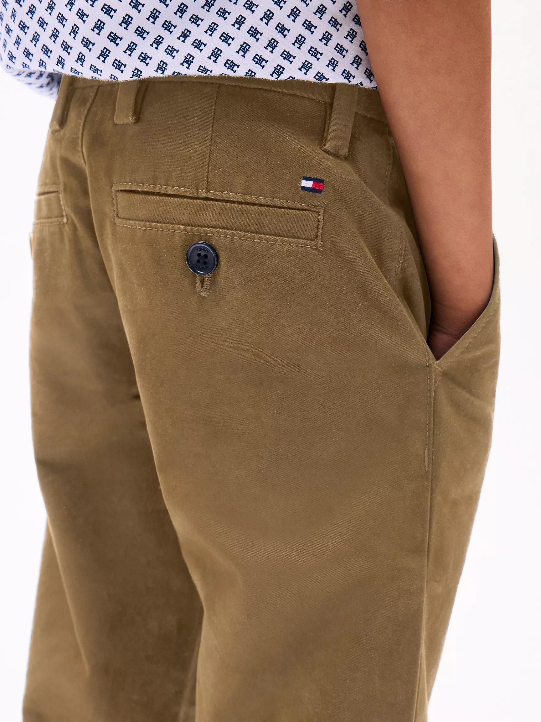 Брюки для мальчика Tommy Hilfiger, Детские однотонные эластичные брюки чинос