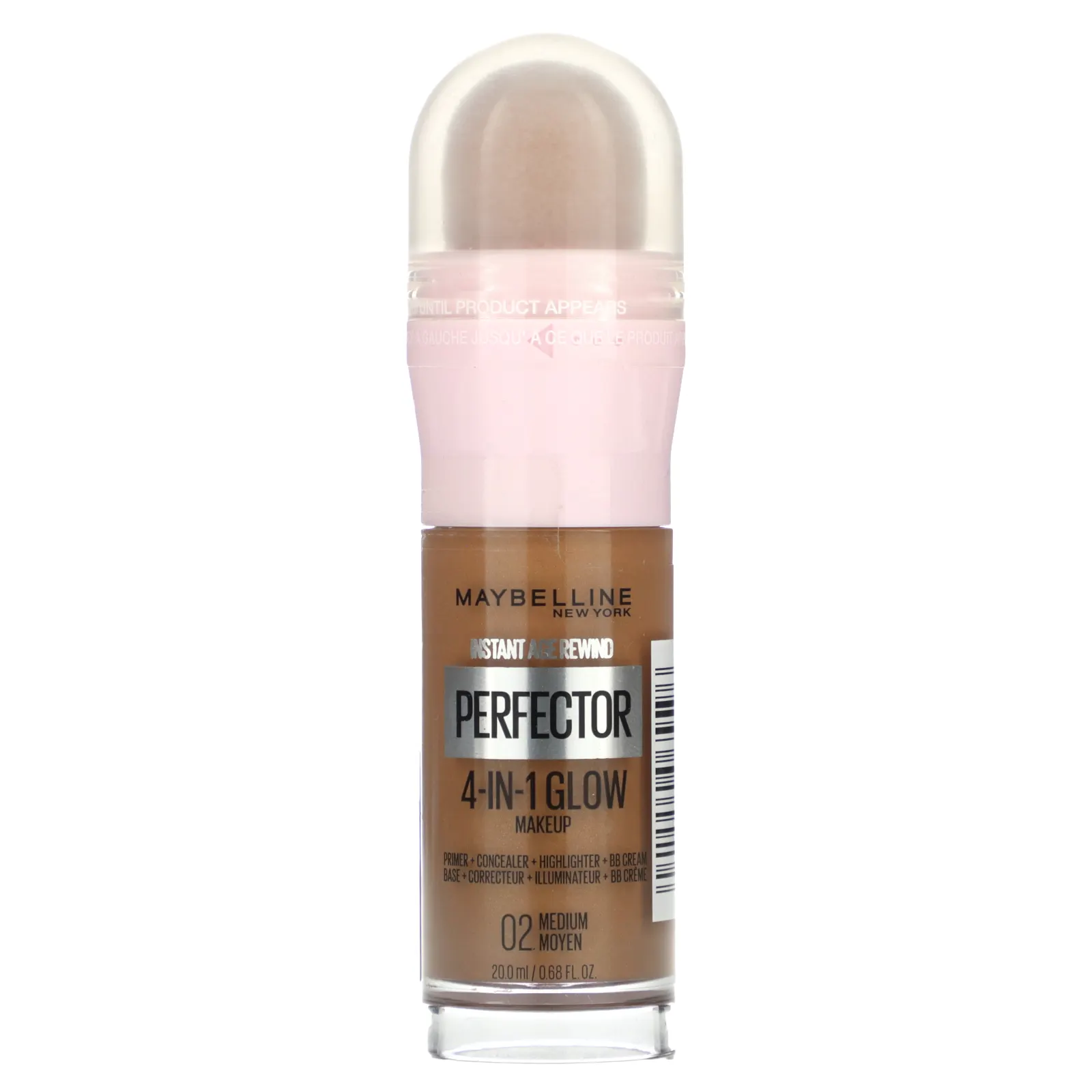 Maybelline, Instant Age Rewind, перфектор для сияющего макияжа 4-в-1, 02 Medium, 20 мл (0,68 жидк. Унции)