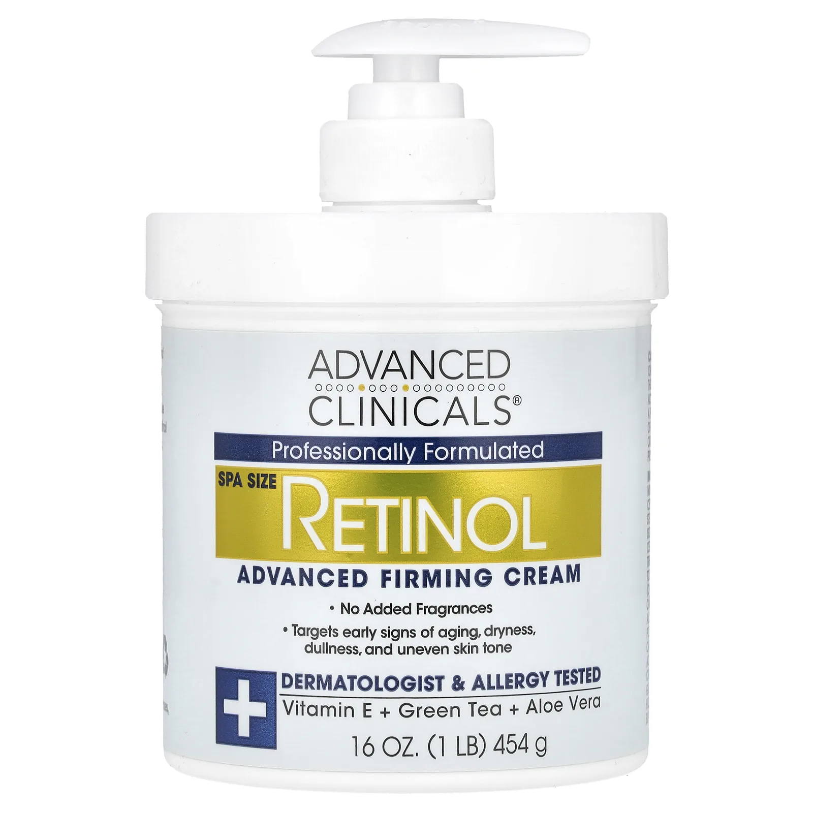 Advanced Clinicals, Retinol, укрепляющий крем с улучшенной формулой, 454 г (16 унций)