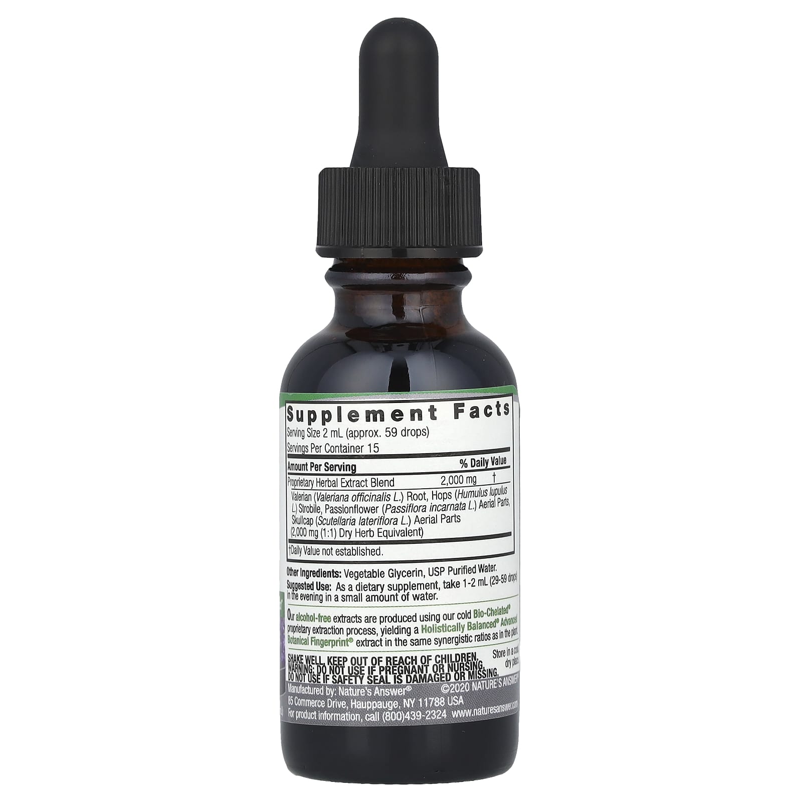 Nature's Answer, Смесь трав для сна, без спирта, 2000 мг, 30 мл (1 жидк. Унция)