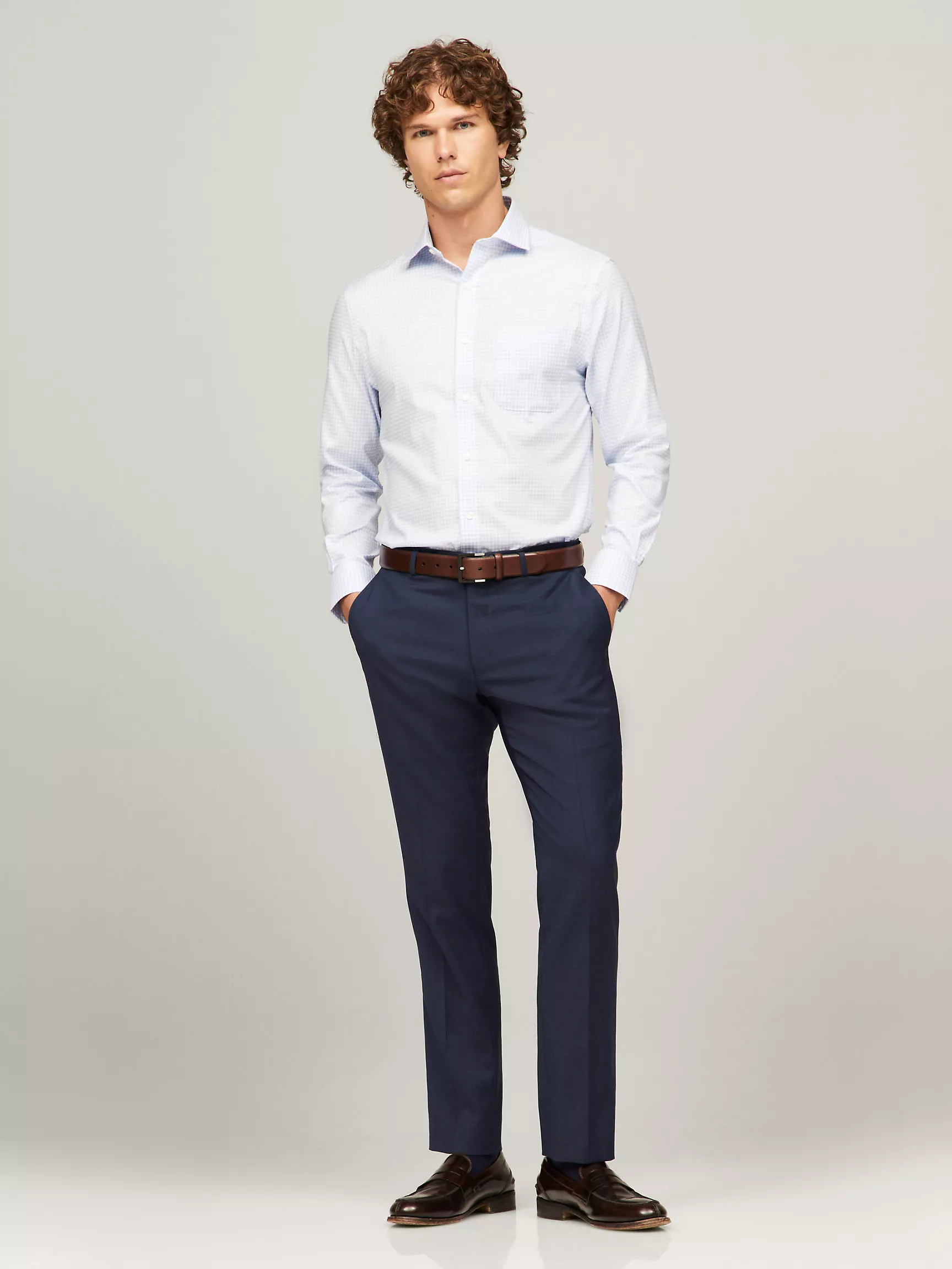 Мужская рубашка Tommy Hilfiger, Стандартная рубашка THFlex в клетку