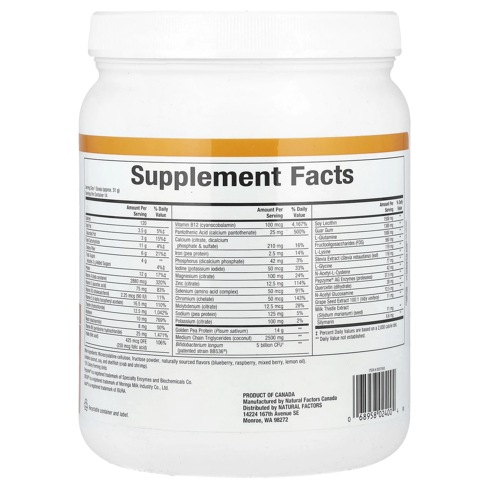 Natural Factors, RevitalX, смесь напитков для восстановления кишечника, 454 г (1 фунт)