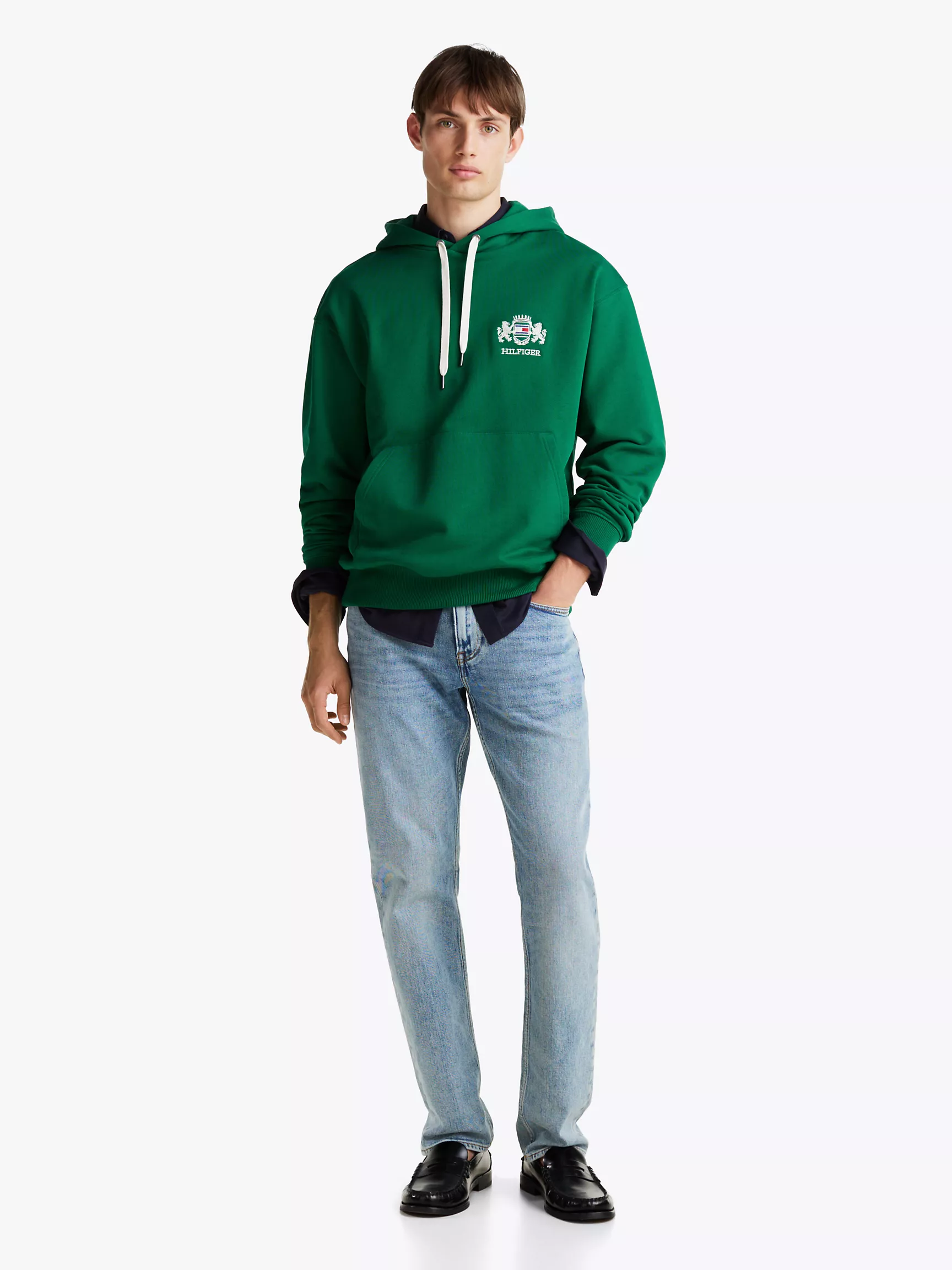 Мужское худи Tommy Hilfiger, Худи с вышитым логотипом Hilfiger Crest