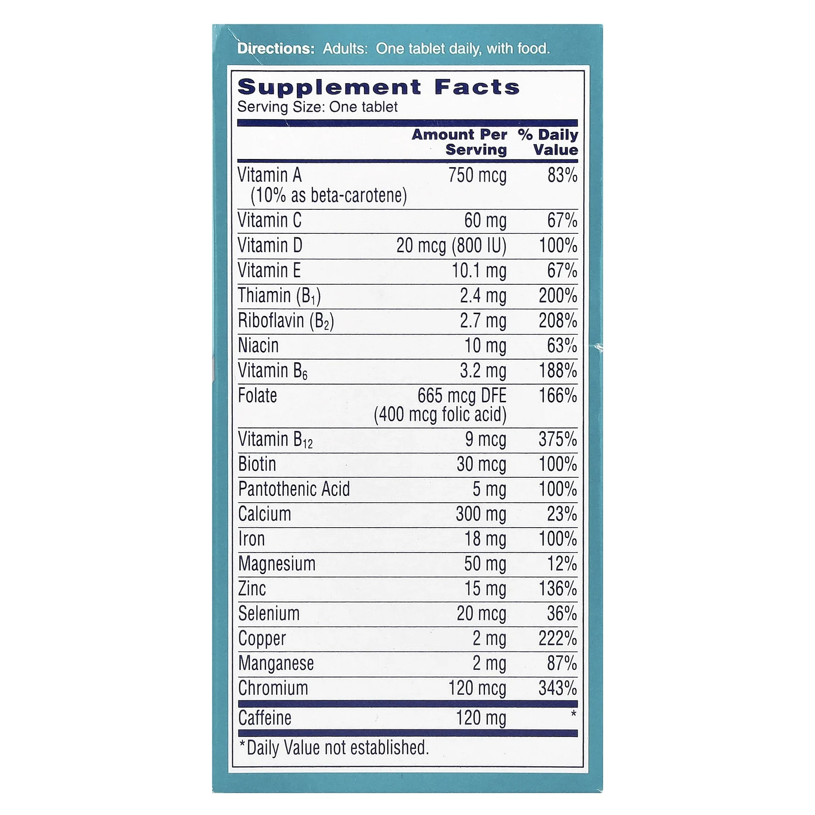 One-A-Day, Активный метаболизм для женщин, мультивитаминная / мультиминеральная добавка, 50 таблеток