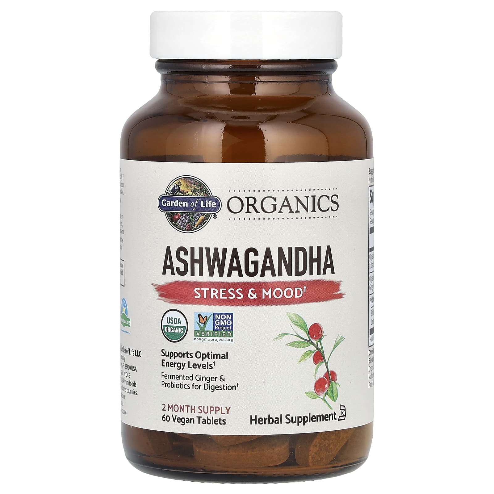 Garden of Life, MyKind Organics, Ашваганда, Стресс и настроение, 60 веганских таблеток