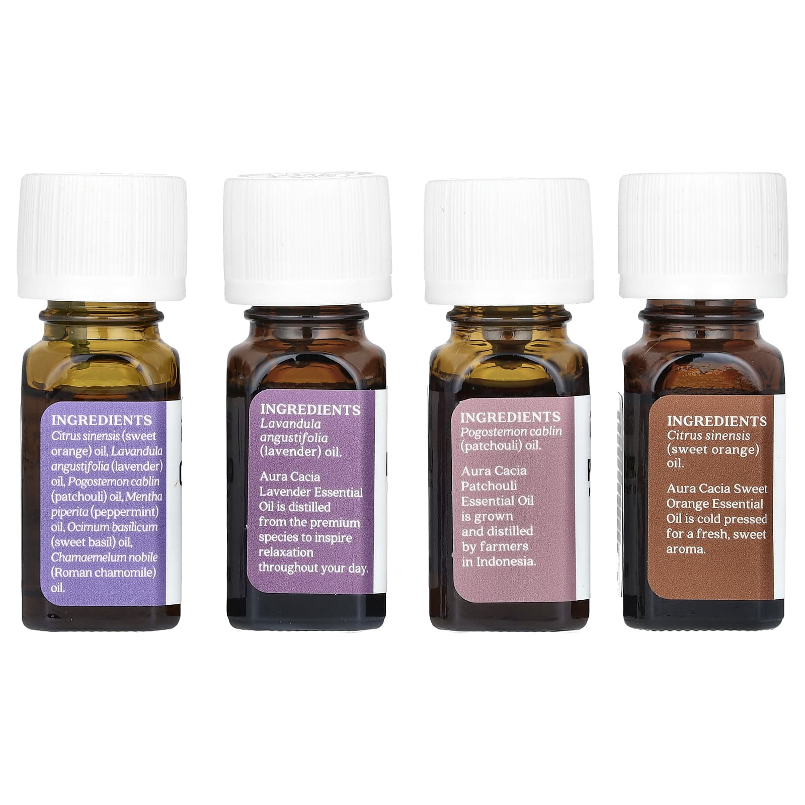 Aura Cacia, Discover Relaxation Kit, эфирные масла, 4 флакона по 7,4 мл (0,25 жидк. Унции)