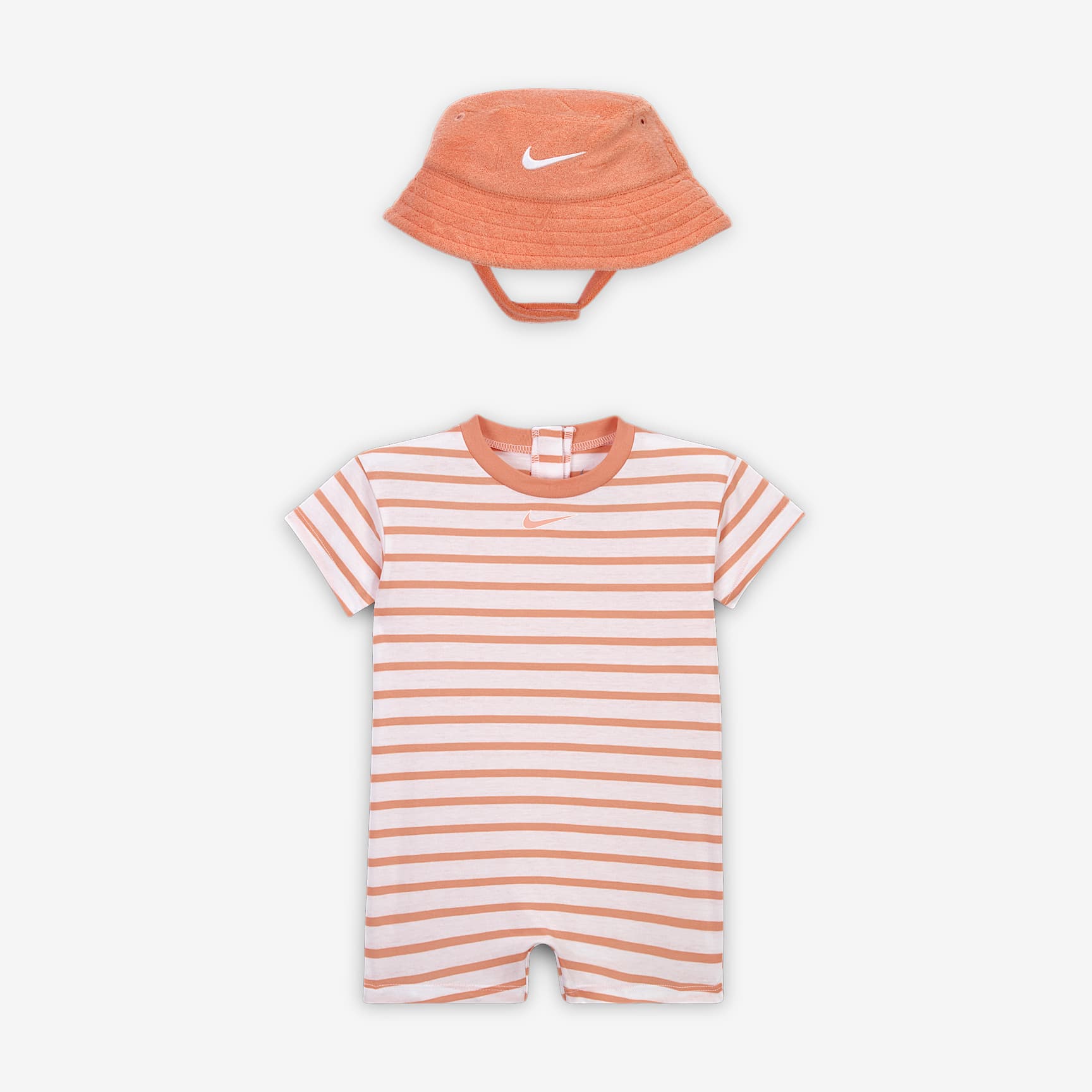 Nike Baby Short Sleeve Romper with Bucket Hat