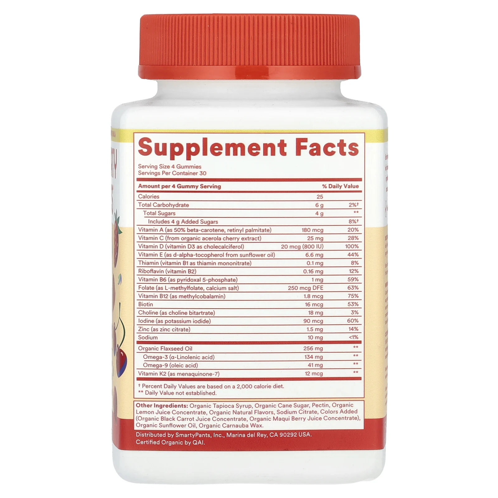 SmartyPants, Organics, комплекс для детей, вишня и ягодный микс, 120 вегетарианских жевательных таблеток