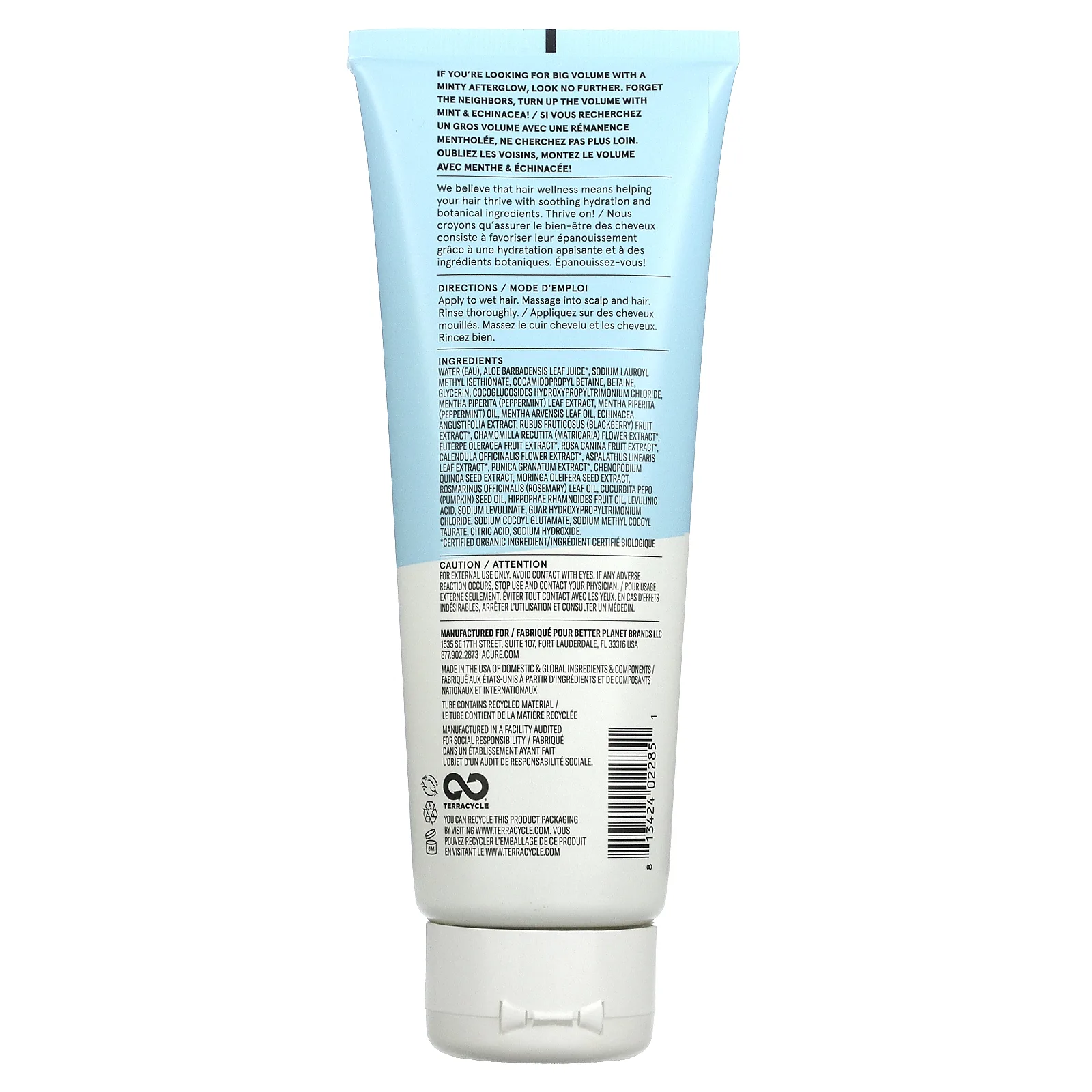 ACURE, Vivacious Volume, шампунь, придающий объем, мята и эхинацея, 236,5 мл (8 жидк. унций)