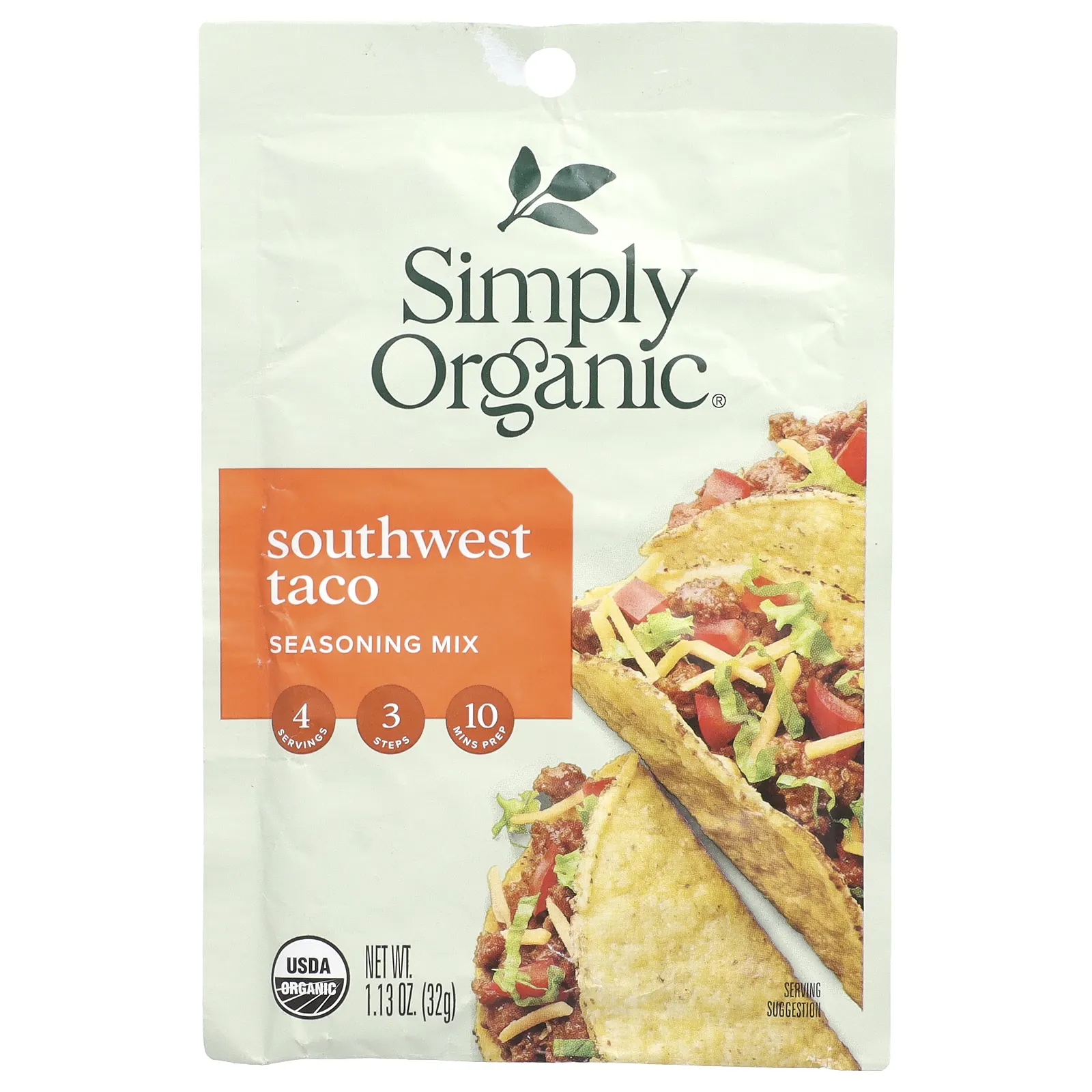 Simply Organic, Смесь приправ для тако Southwest, 12 пакетиков по 32 г (1,13 унции)