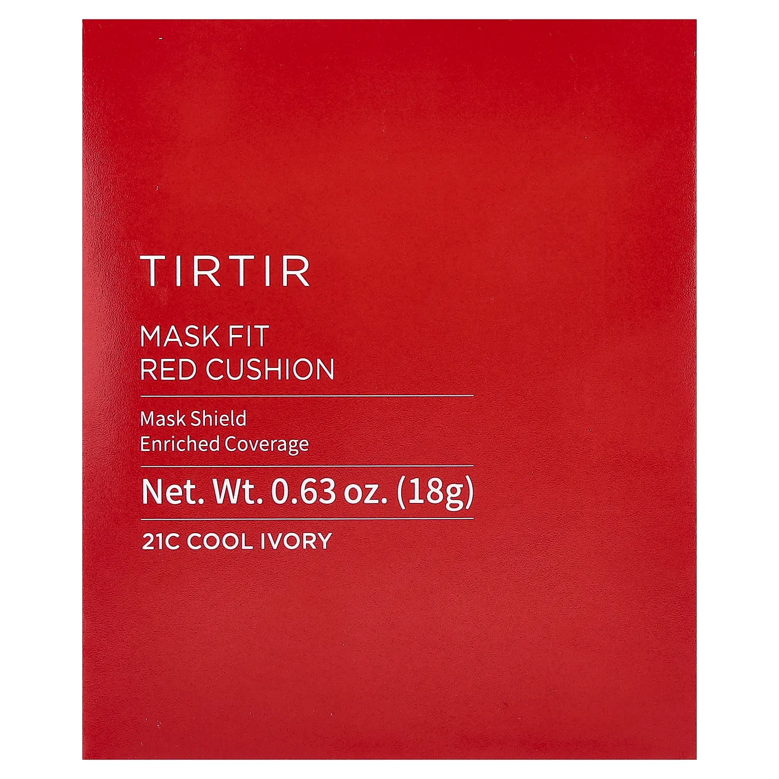 TIRTIR, Mask Fit Red Cushion, кушон, тон 21C, холодный слоновая кость, 18 г (0,63 унции)