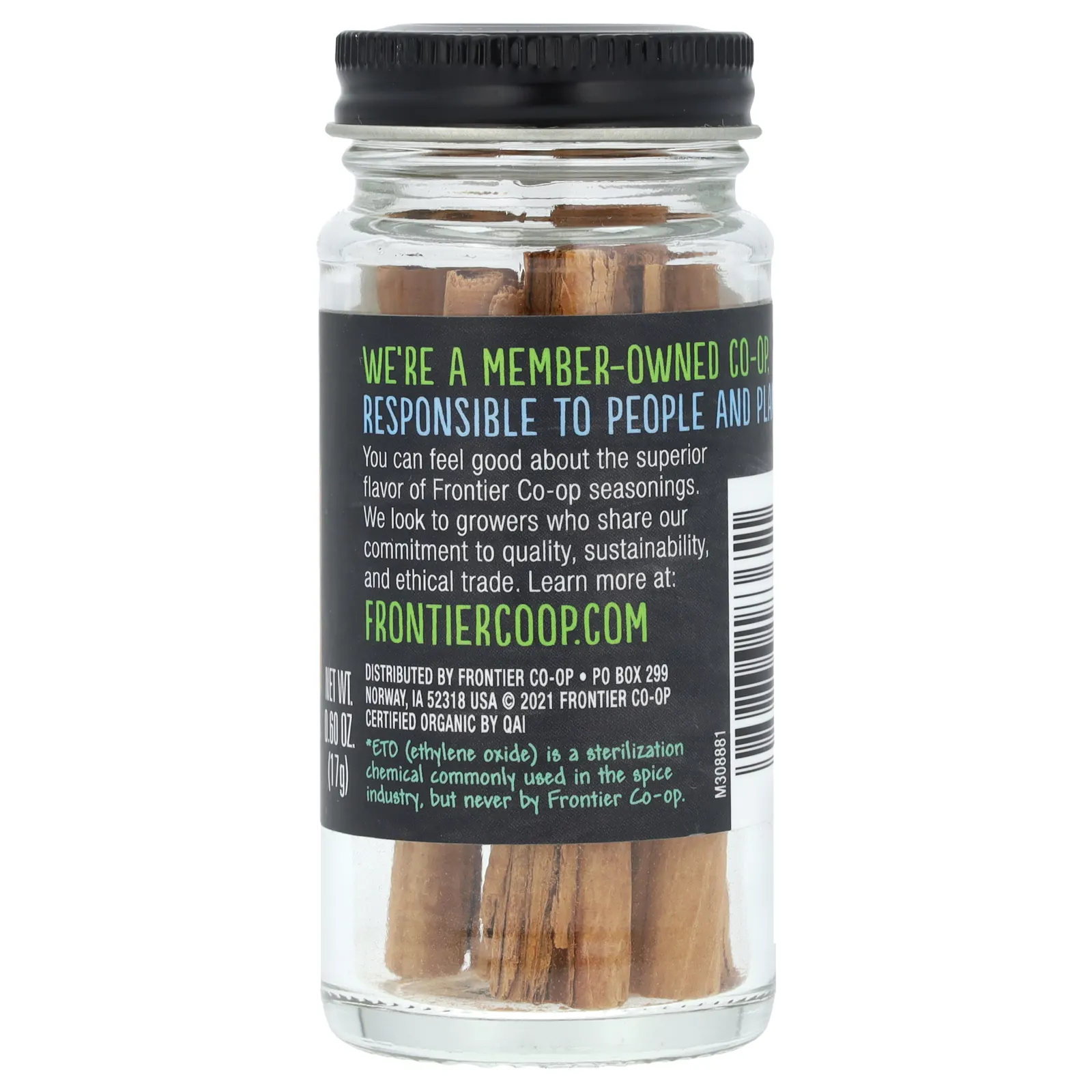 Frontier Co-op, Органическая цейлонская корица, 17 г (0,60 унции)