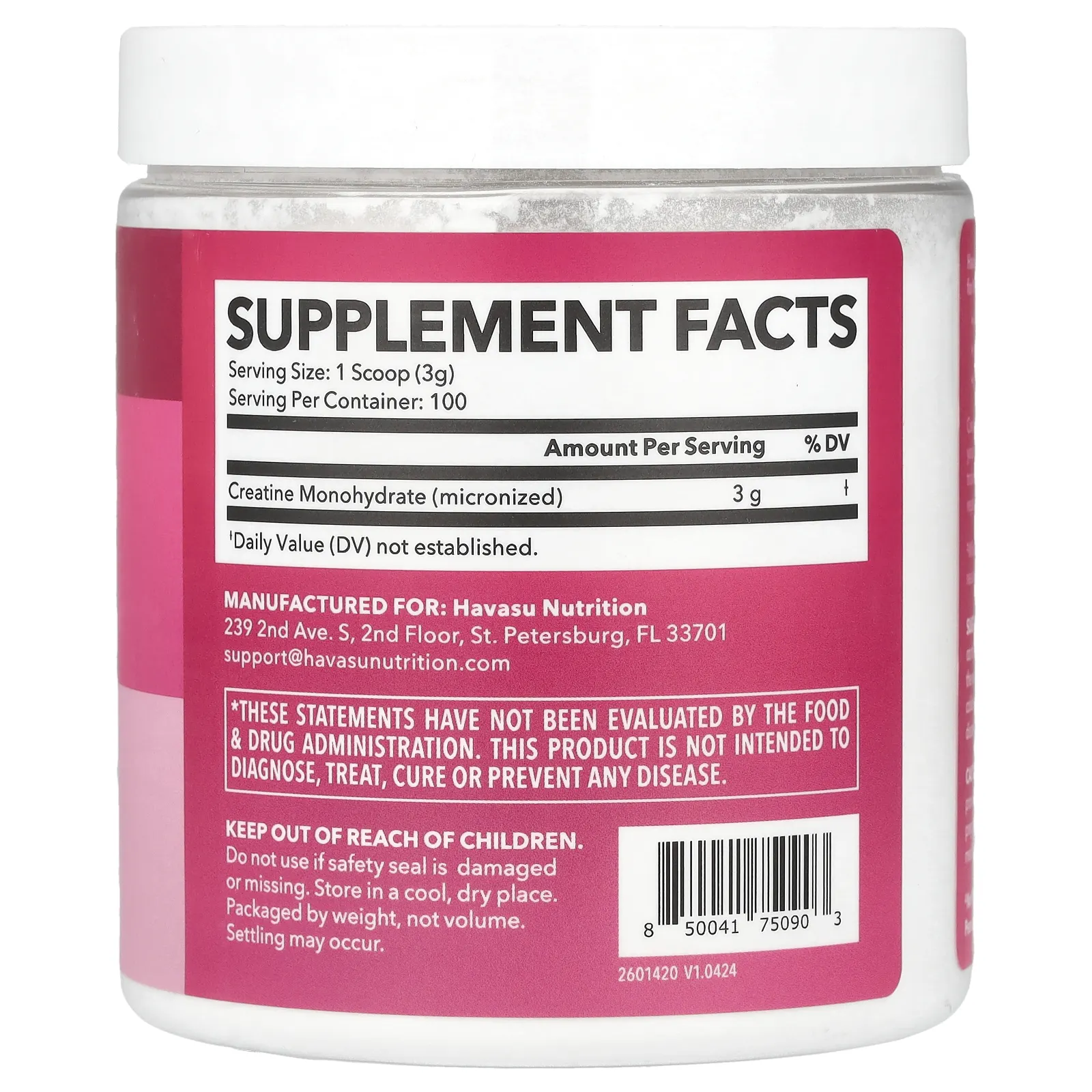 Havasu Nutrition, Креатин в порошке для женщин, без добавок, 300 г (10,6 унции)